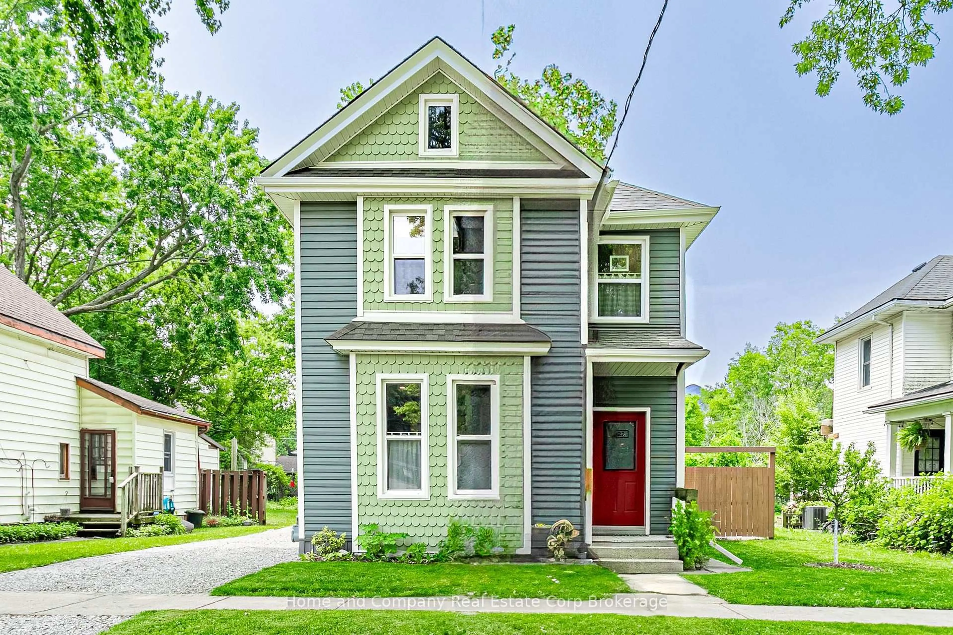 Home with vinyl exterior material, street for 22 Mowat St, Stratford Ontario N5A 2B7