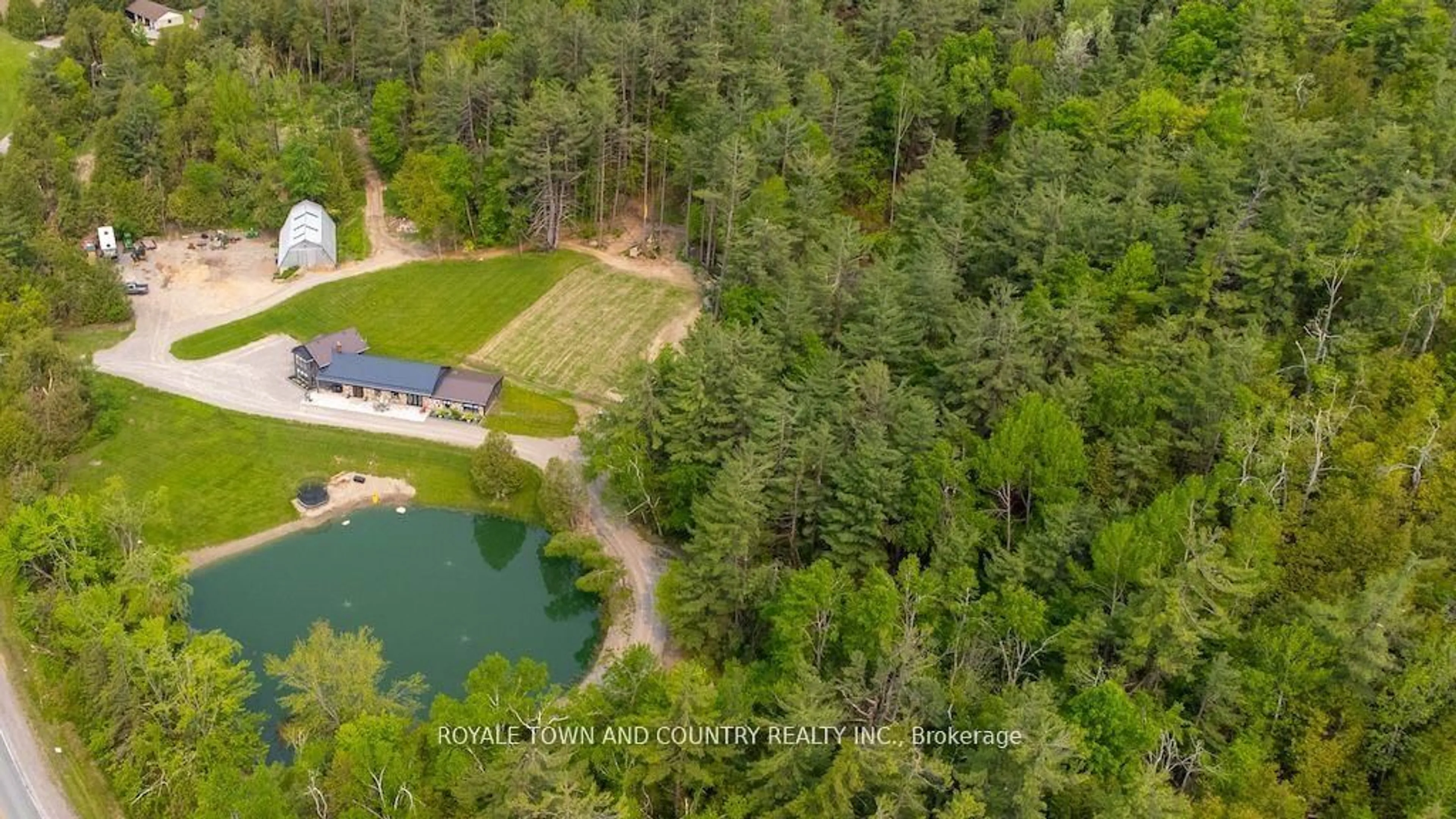 A pic from outside/outdoor area/front of a property/back of a property/a pic from drone, water/lake/river/ocean view for 829 Peace Rd, Kawartha Lakes Ontario K0L 2W0