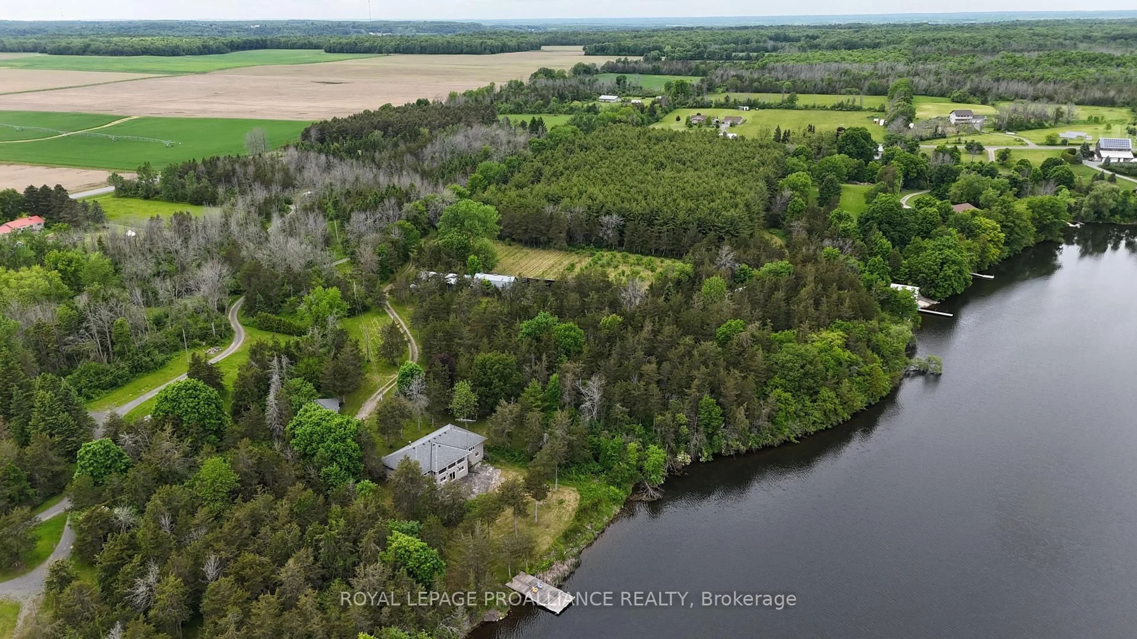 A pic from outside/outdoor area/front of a property/back of a property/a pic from drone, water/lake/river/ocean view for 4563 County Road 9, Napanee Ontario K7R 3K8
