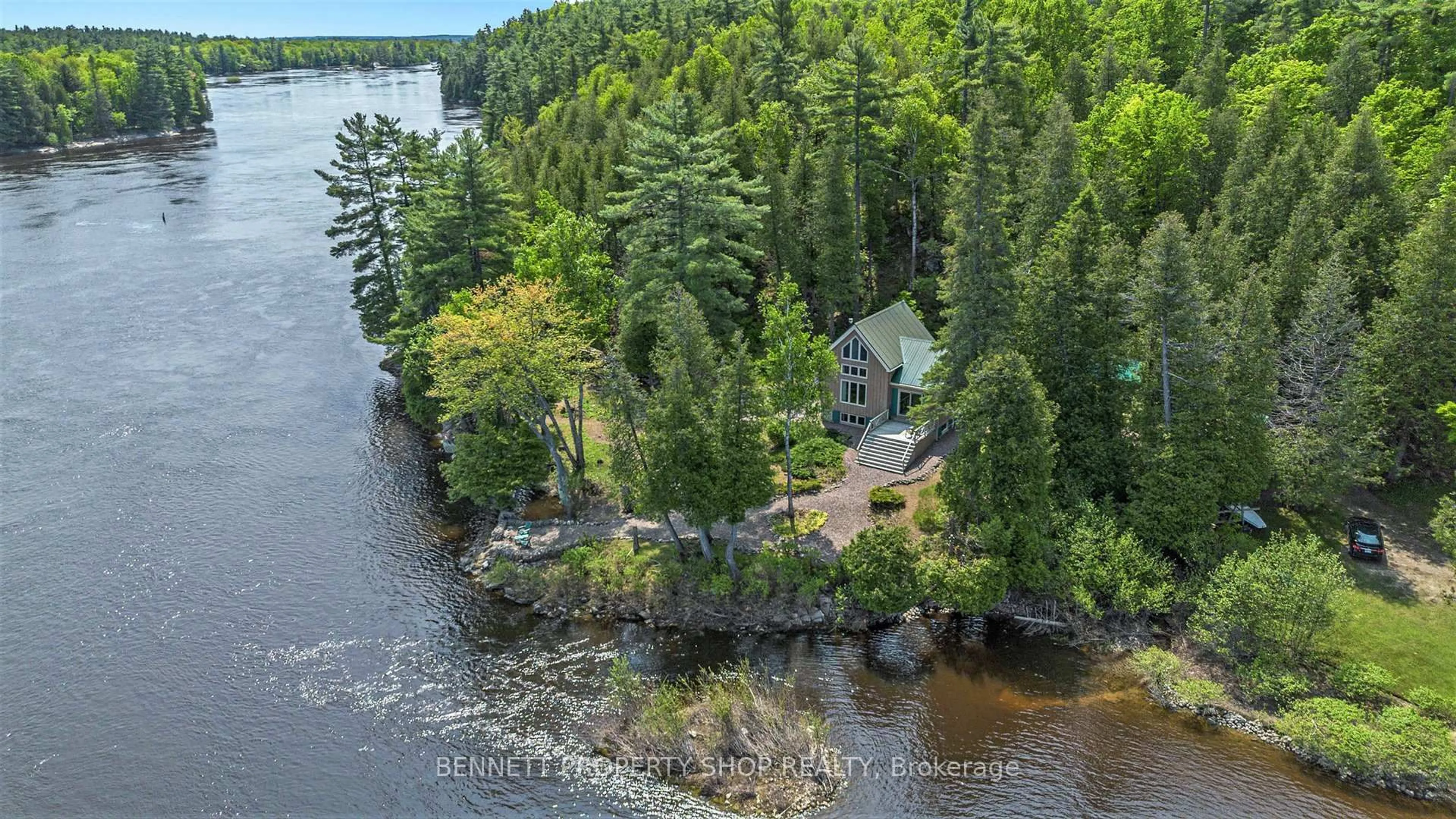 A pic from outside/outdoor area/front of a property/back of a property/a pic from drone, water/lake/river/ocean view for 33 Burton Lane, Renfrew Ontario K7V 3Z8