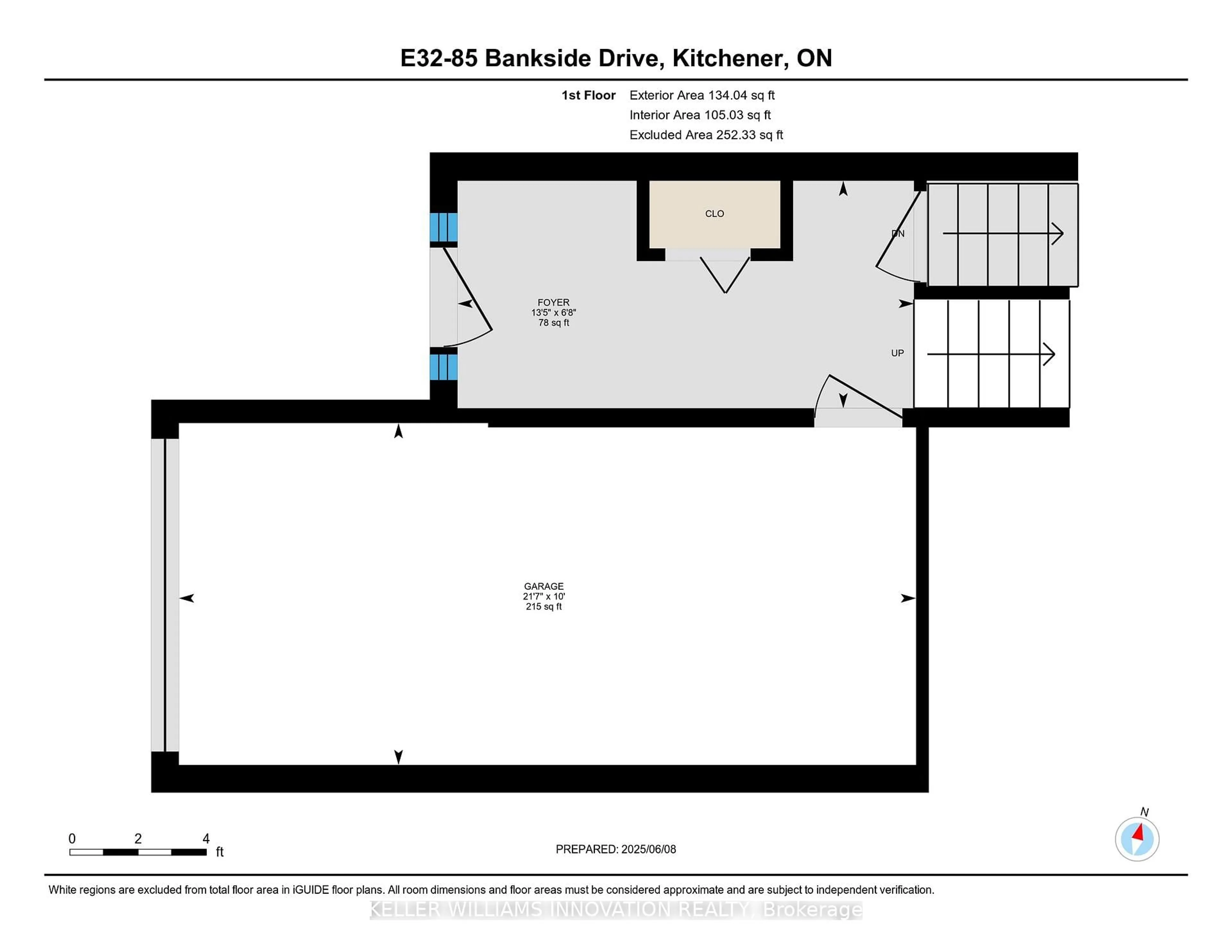 Floor plan for 85 Bankside Dr #E32, Kitchener Ontario N2N 3M4