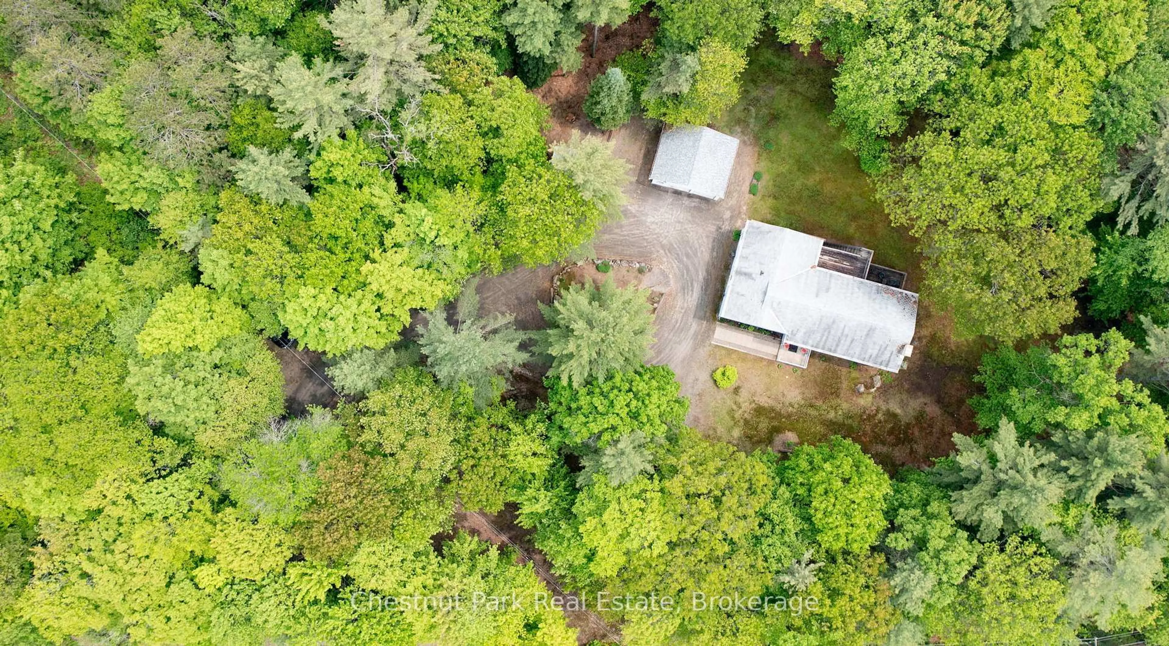 A pic from outside/outdoor area/front of a property/back of a property/a pic from drone, forest/trees view for 3711 Brunel Rd, Lake of Bays Ontario P0B 1A0