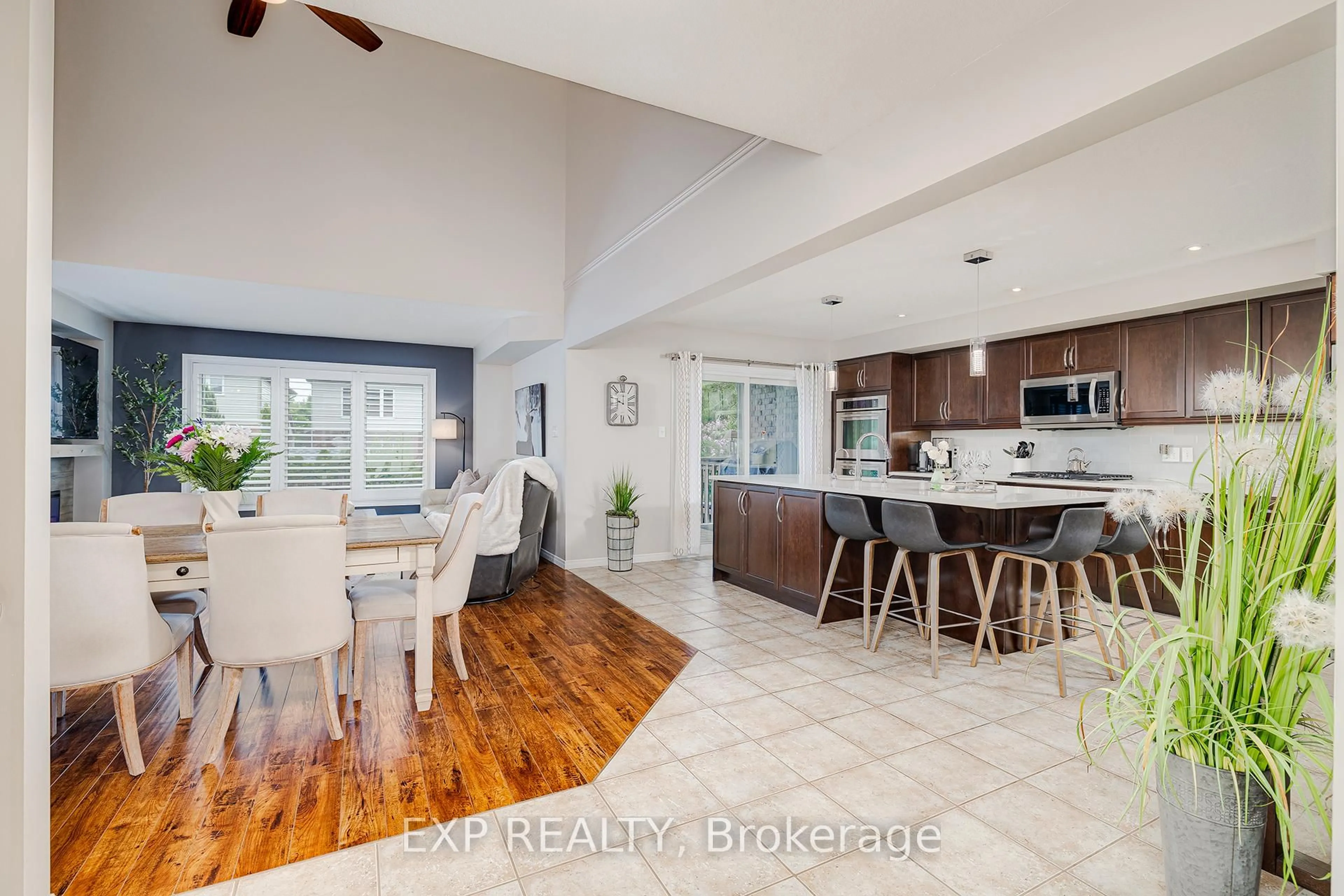 Open concept kitchen, ceramic/tile floor for 31 Townsend Dr #18, Woolwich Ontario N0B 1M0