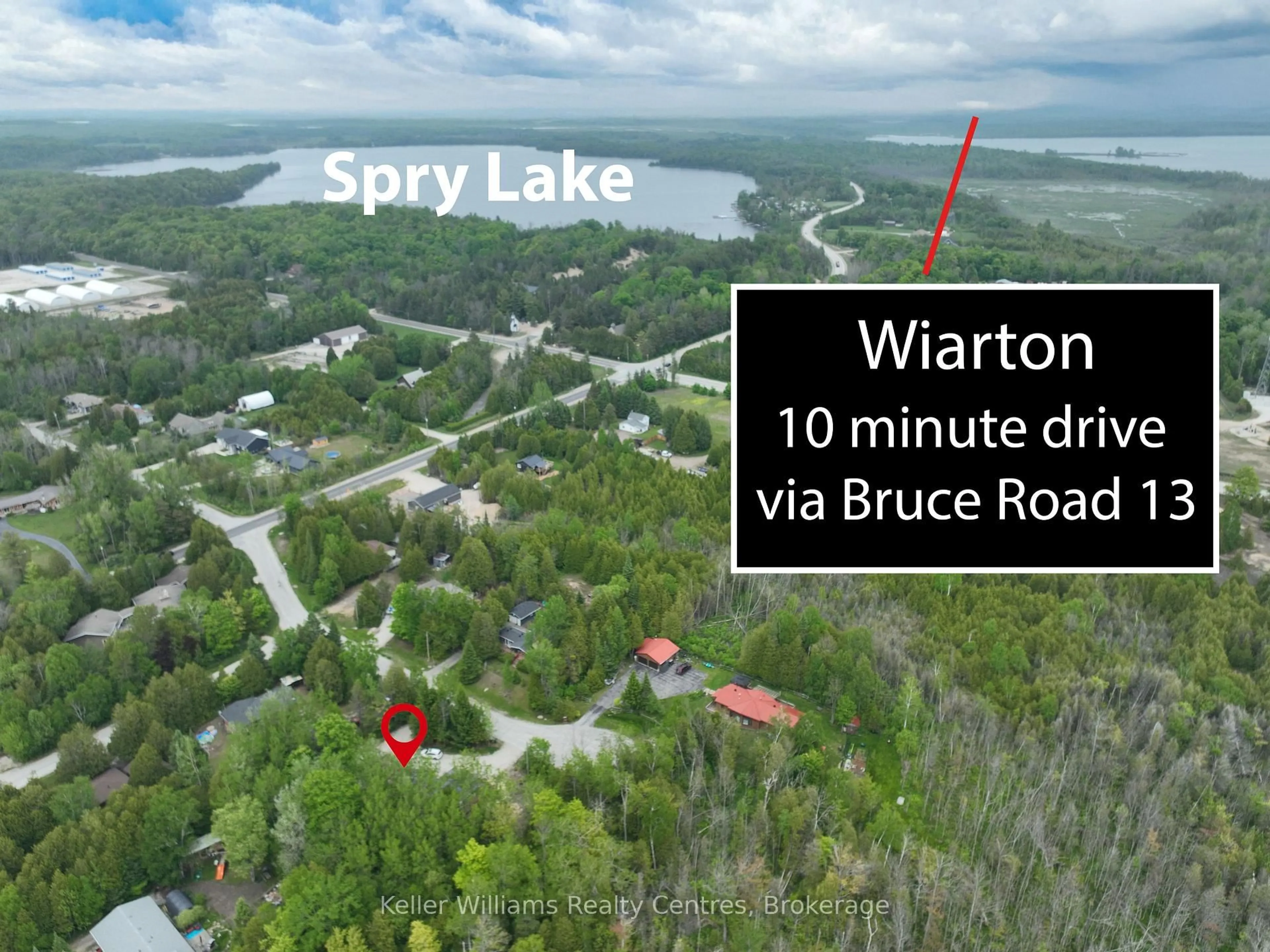 A pic from outside/outdoor area/front of a property/back of a property/a pic from drone, water/lake/river/ocean view for 12 Pierce St, South Bruce Peninsula Ontario N0H 2T0
