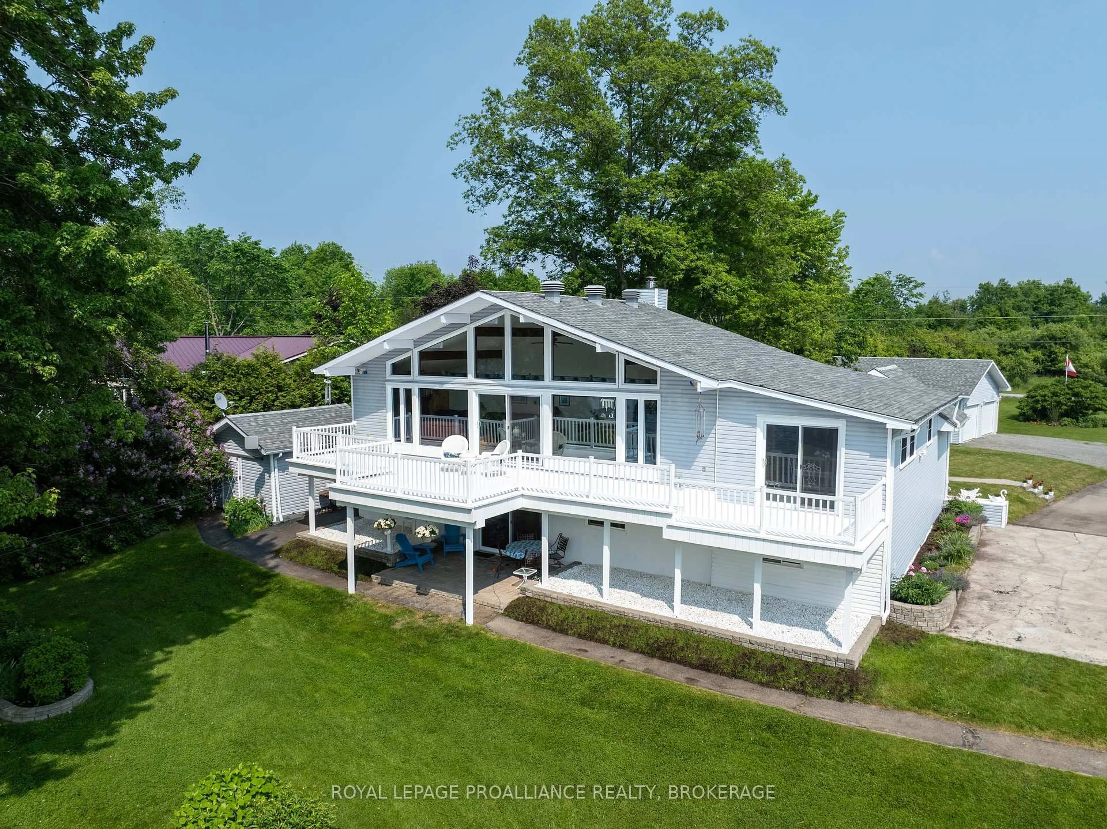 A pic from outside/outdoor area/front of a property/back of a property/a pic from drone, water/lake/river/ocean view for 162 McNally's Lane, Rideau Lakes Ontario K0G 1X0