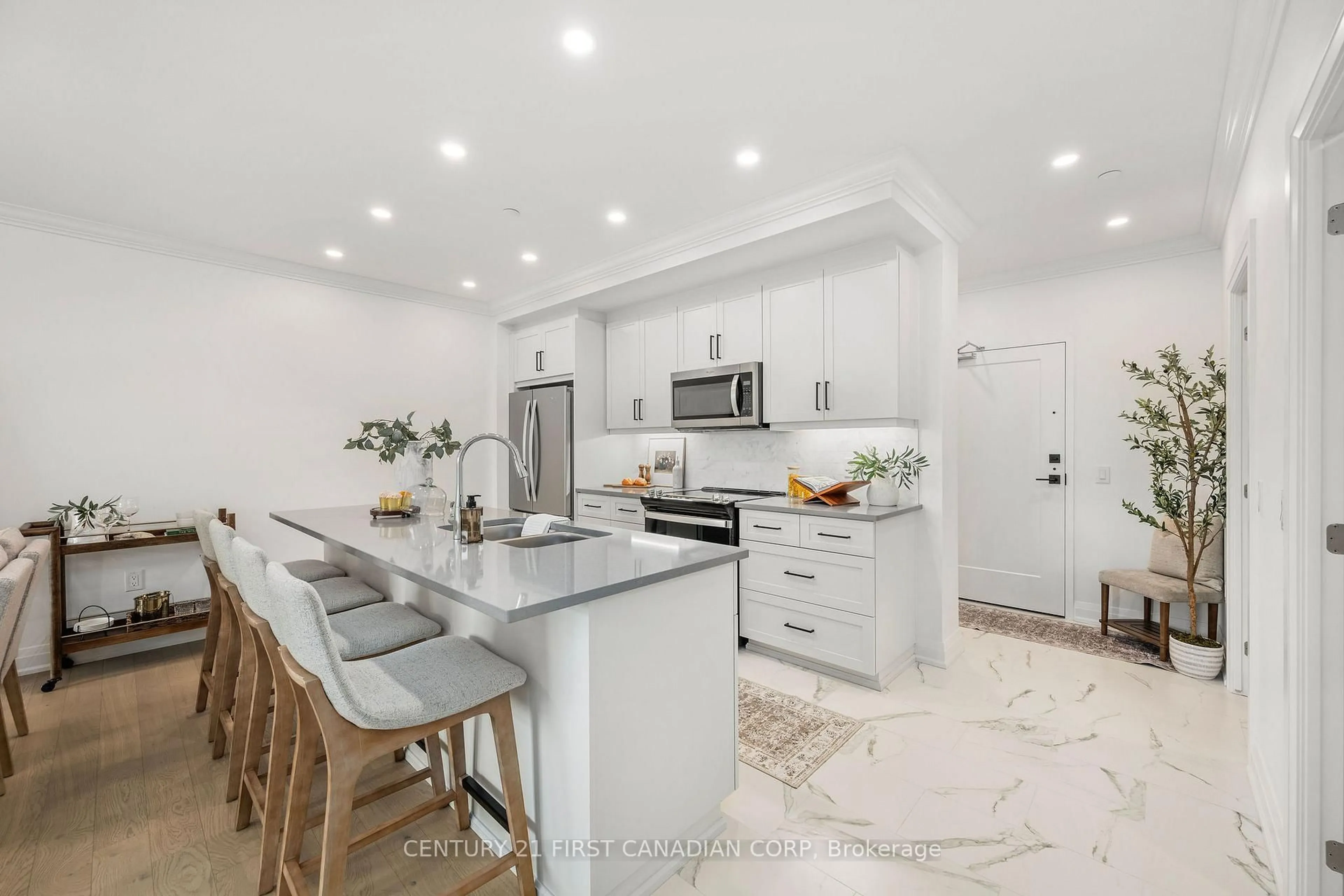 Open concept kitchen, ceramic/tile floor for 1560 Upper West Ave #408, London South Ontario N6K 0M4