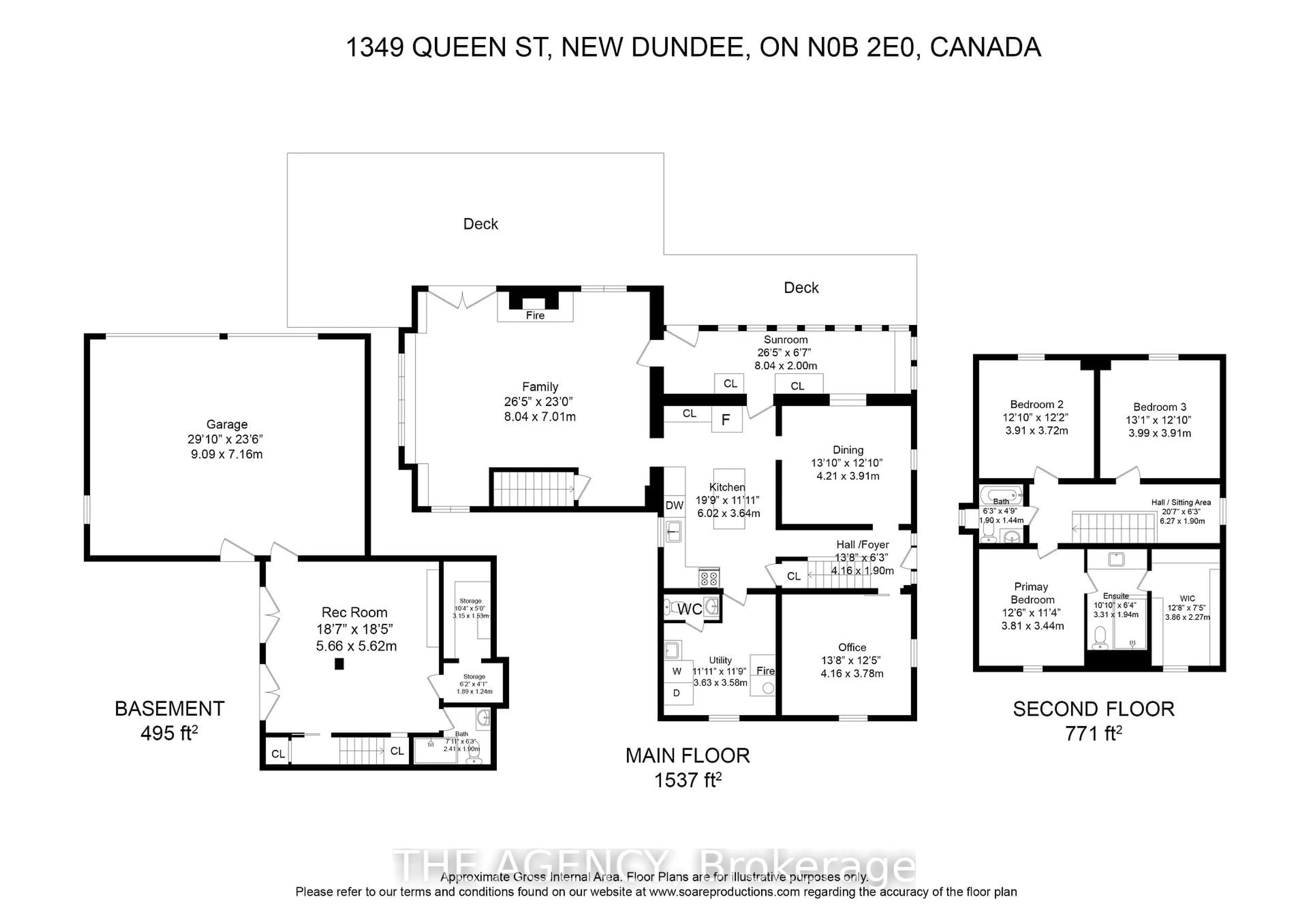 Floor plan for 1349 Queen St, Waterloo Ontario N0B 2E0