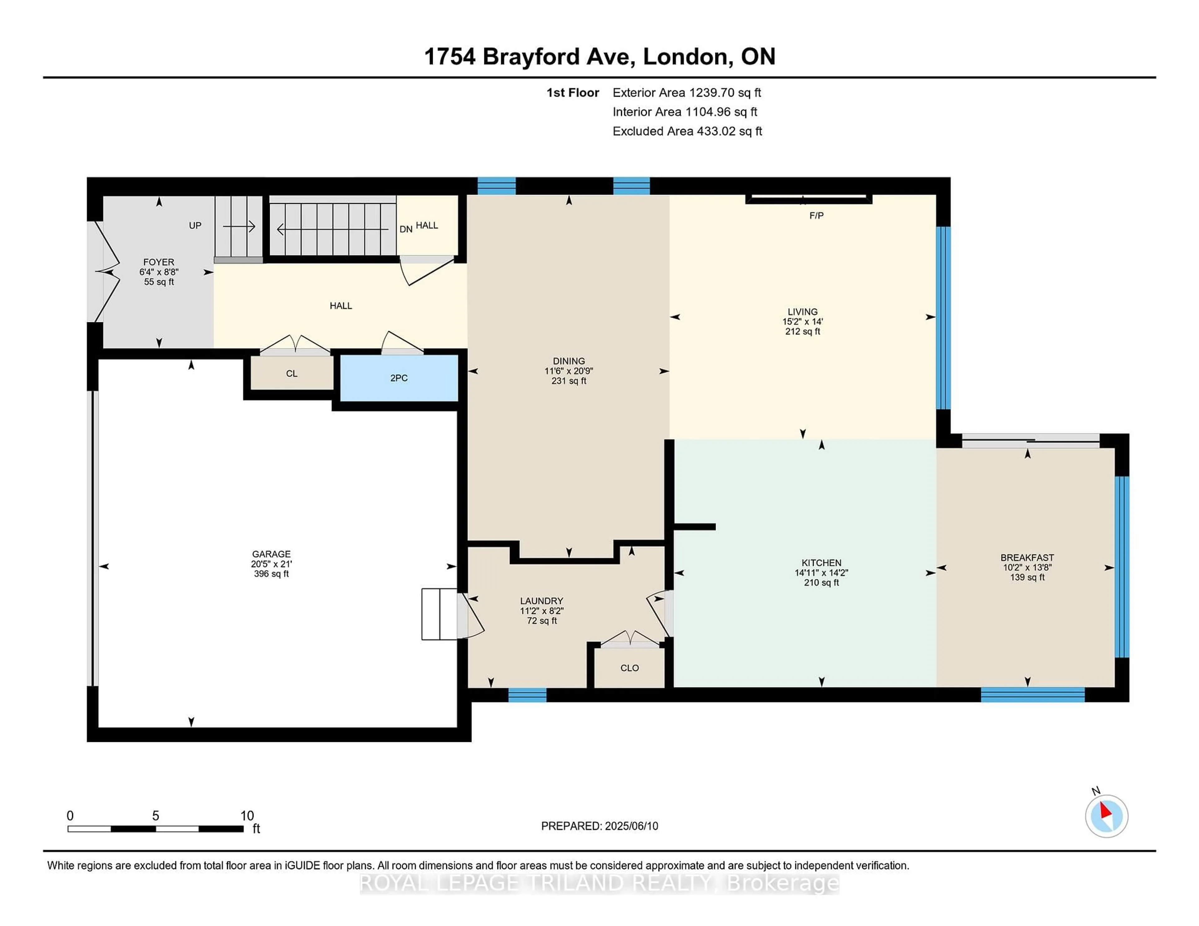 Floor plan for 1754 Brayford Ave, London South Ontario N6K 0H4