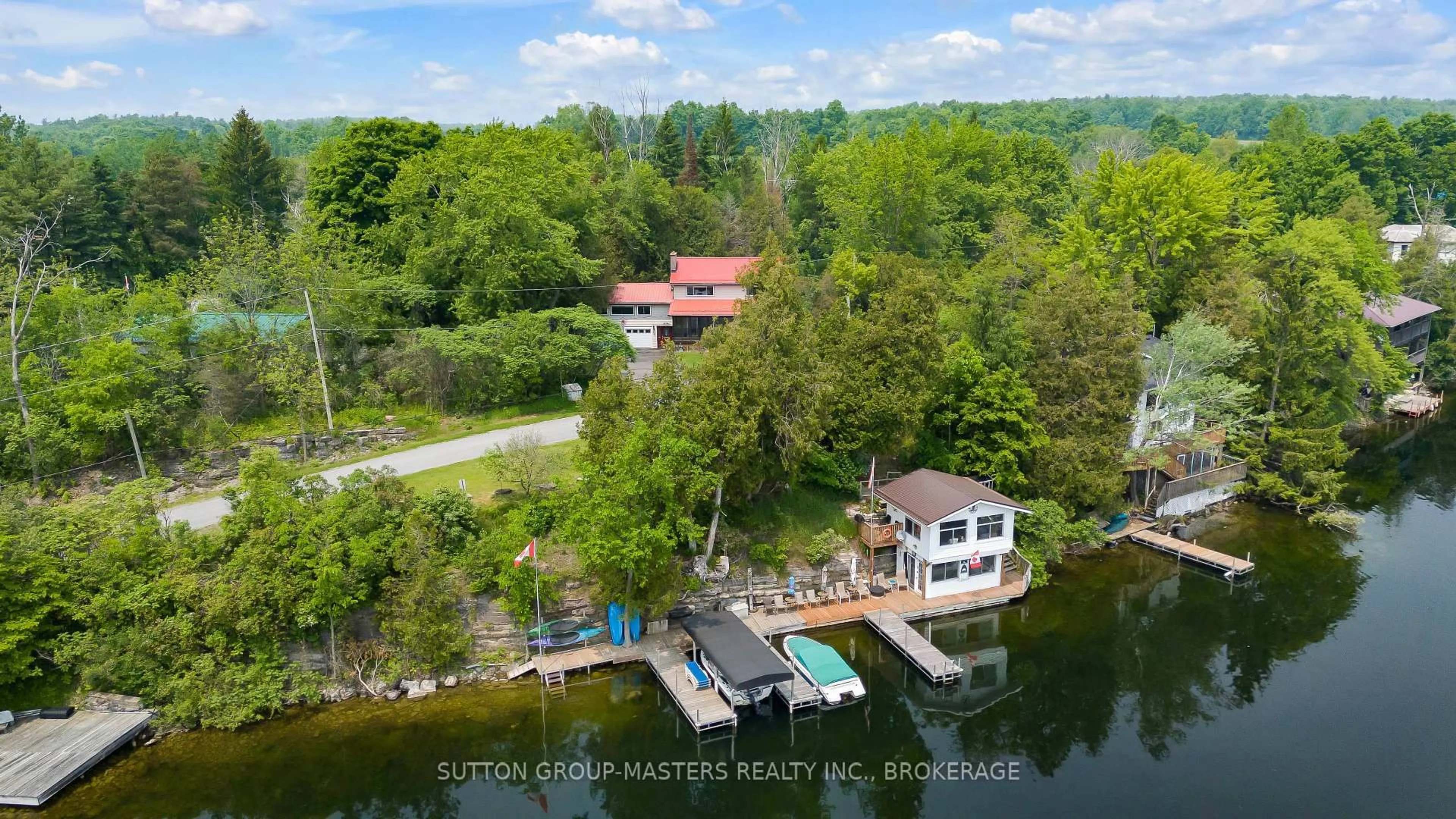 A pic from outside/outdoor area/front of a property/back of a property/a pic from drone, water/lake/river/ocean view for 4667 CLEARWATER Rd, Sydenham Ontario K0H 2T0