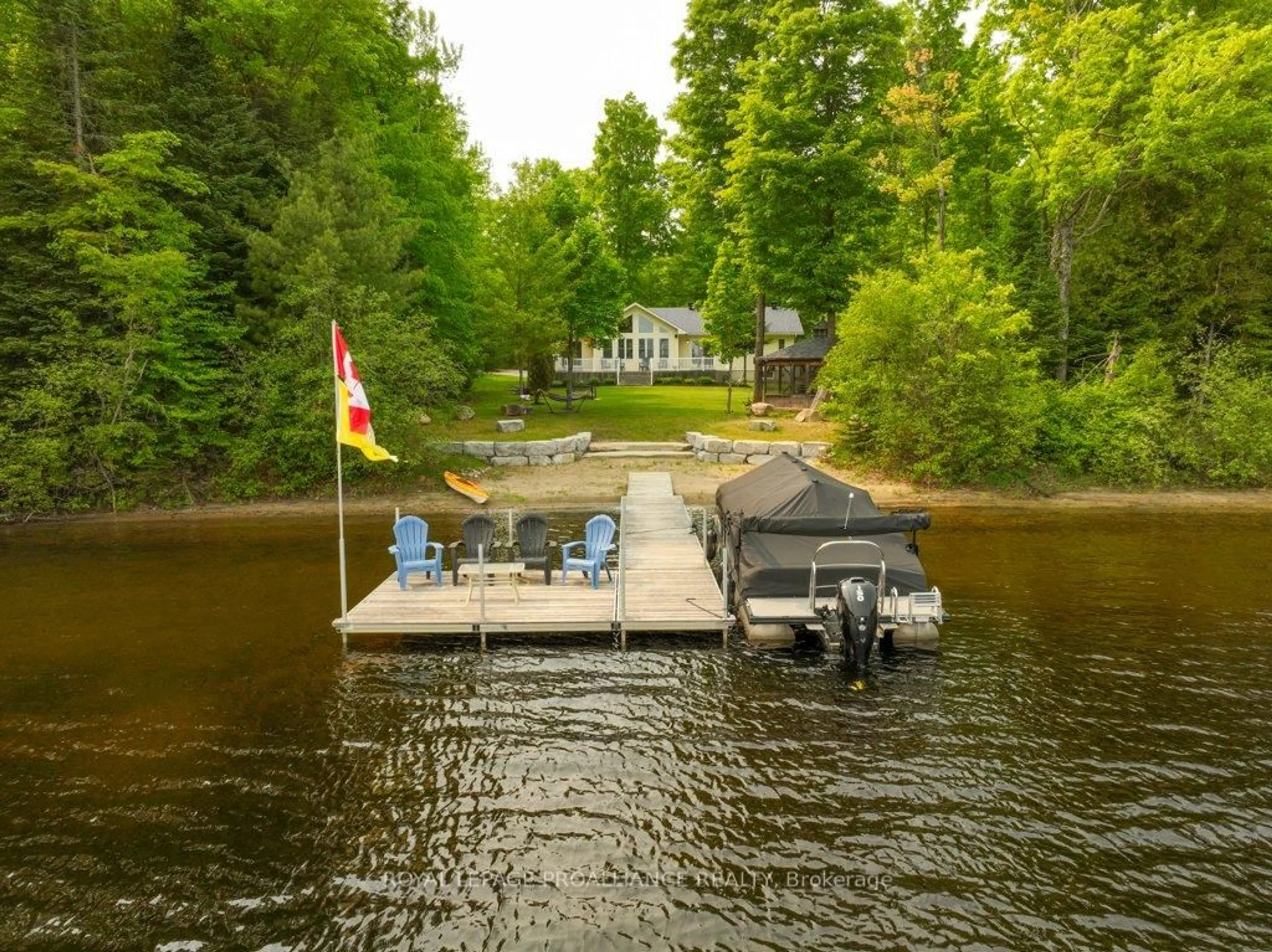 A pic from outside/outdoor area/front of a property/back of a property/a pic from drone, water/lake/river/ocean view for 1134 North Shore Rd, Plevna Ontario K0H 2M0