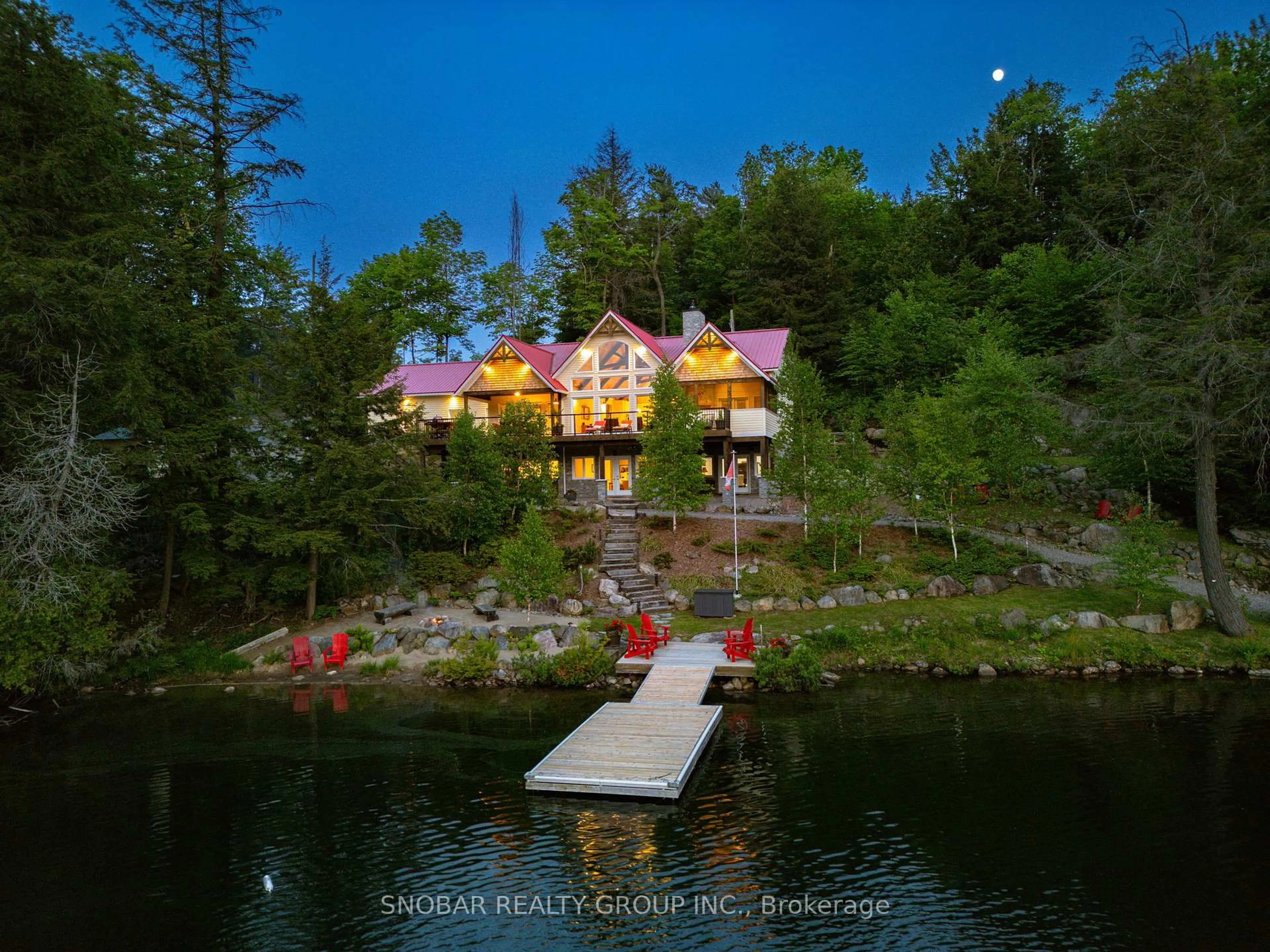A pic from outside/outdoor area/front of a property/back of a property/a pic from drone, water/lake/river/ocean view for 1523 Fish Hatchery Rd #25, Muskoka Lakes Ontario P0B 1M0