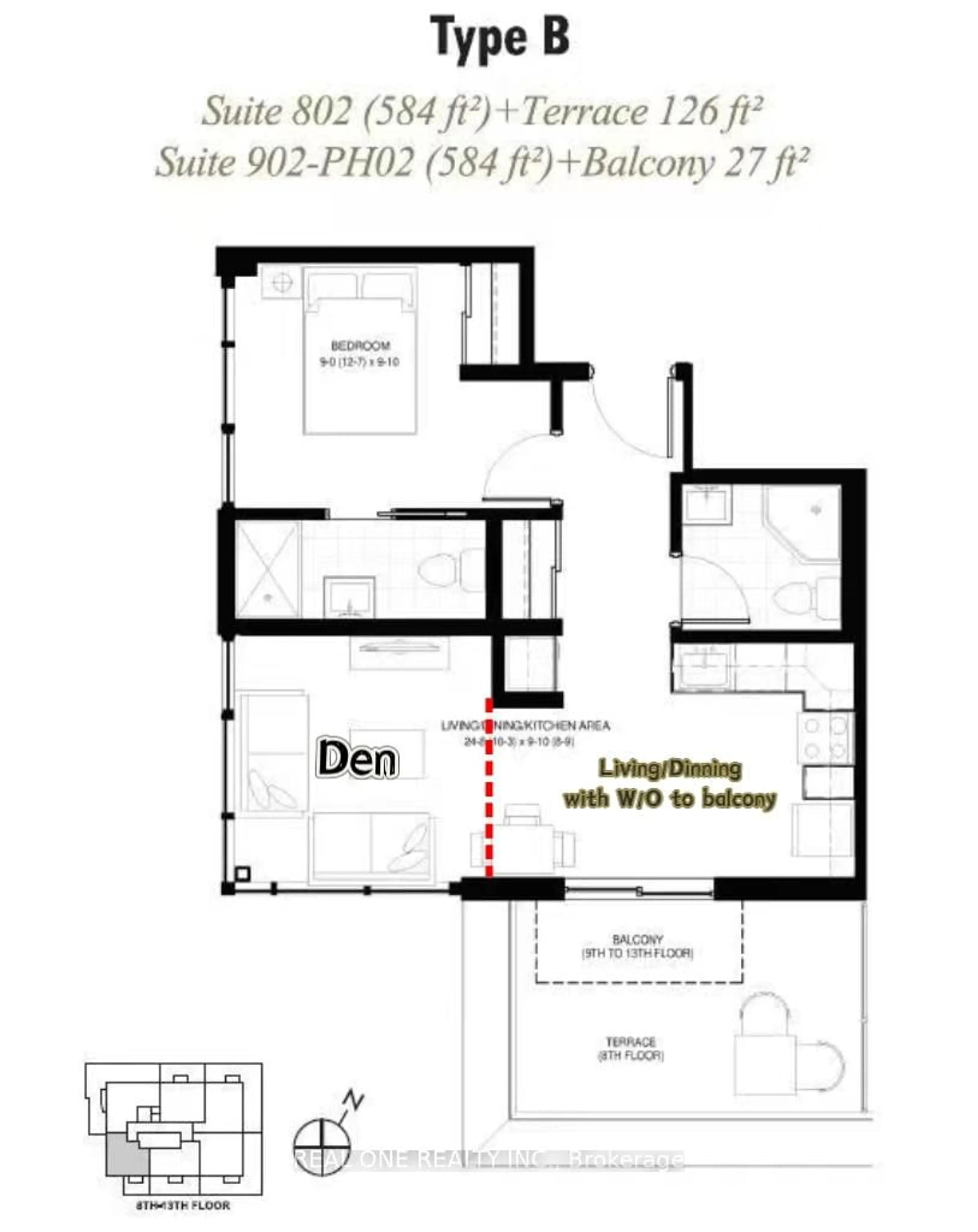 Floor plan for 246 Lester St #902, Waterloo Ontario N2L 0H1