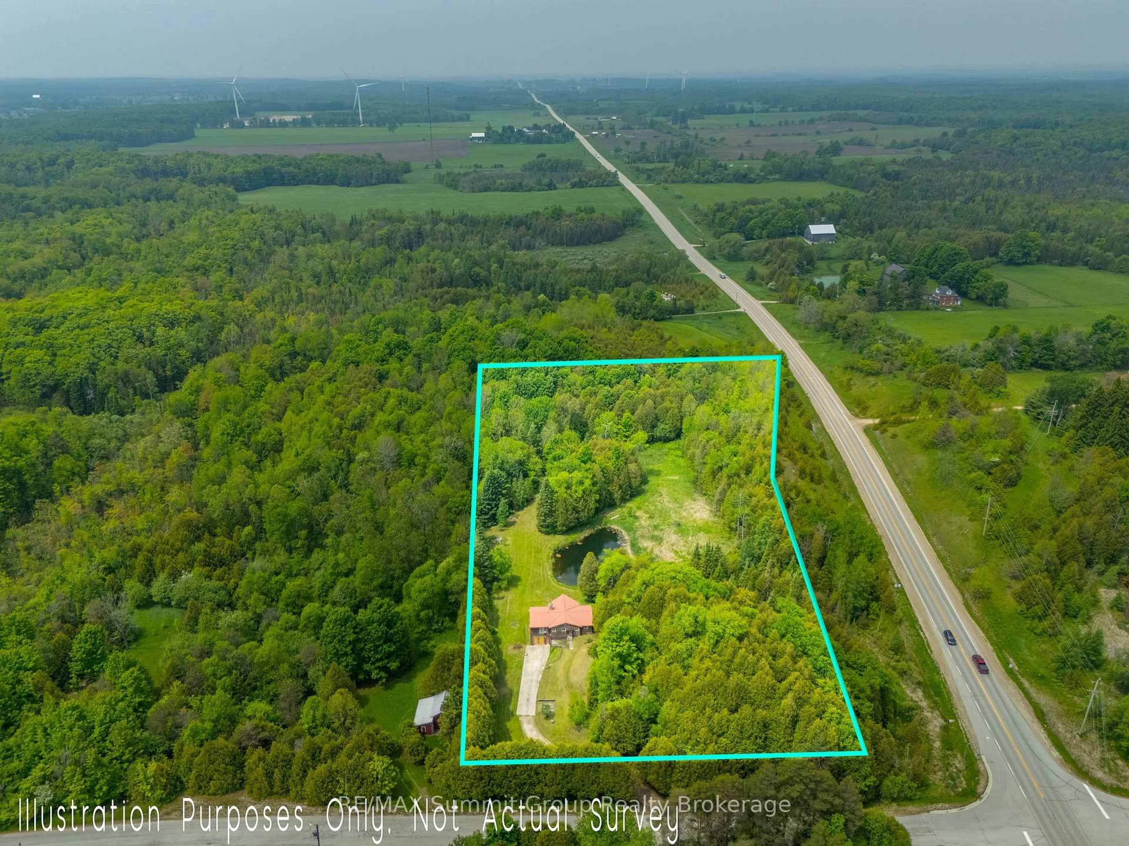 A pic from outside/outdoor area/front of a property/back of a property/a pic from drone, forest/trees view for 633476 Artemesia-Glenelg Townline, West Grey Ontario N0C 1K0