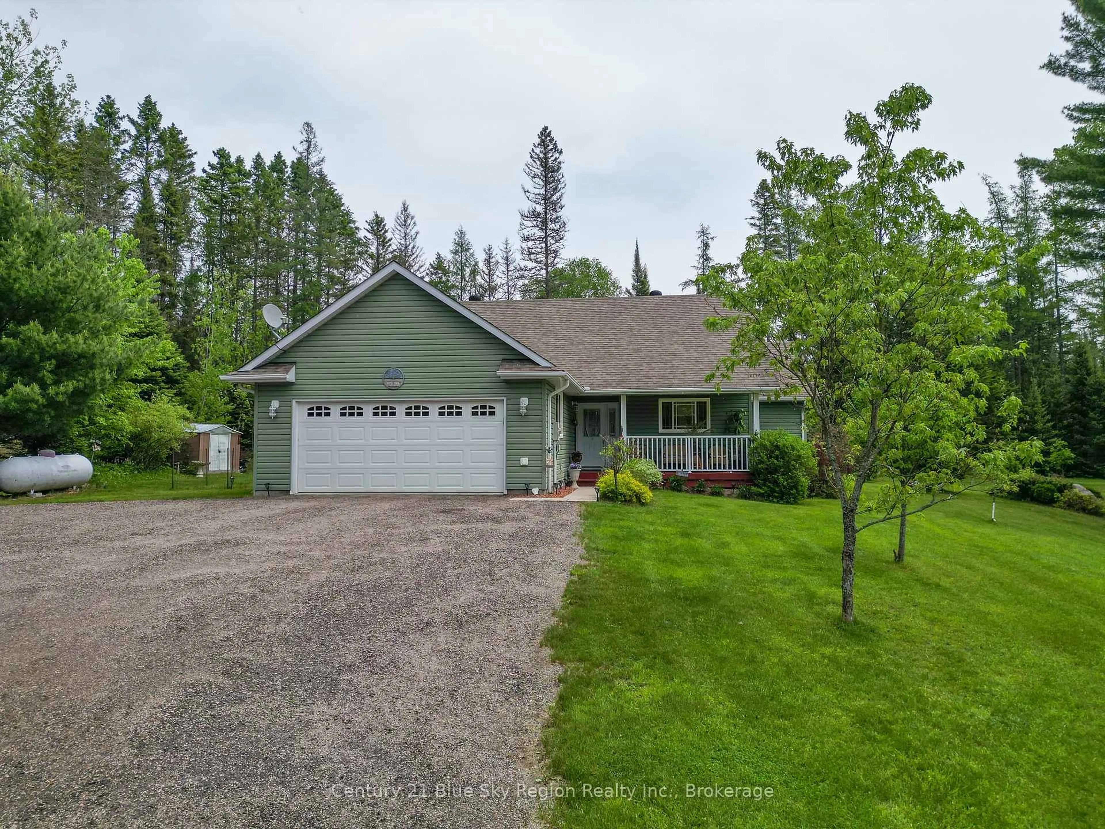 A pic from outside/outdoor area/front of a property/back of a property/a pic from drone, street for 220 Hummel Line, Powassan Ontario P0H 2L0