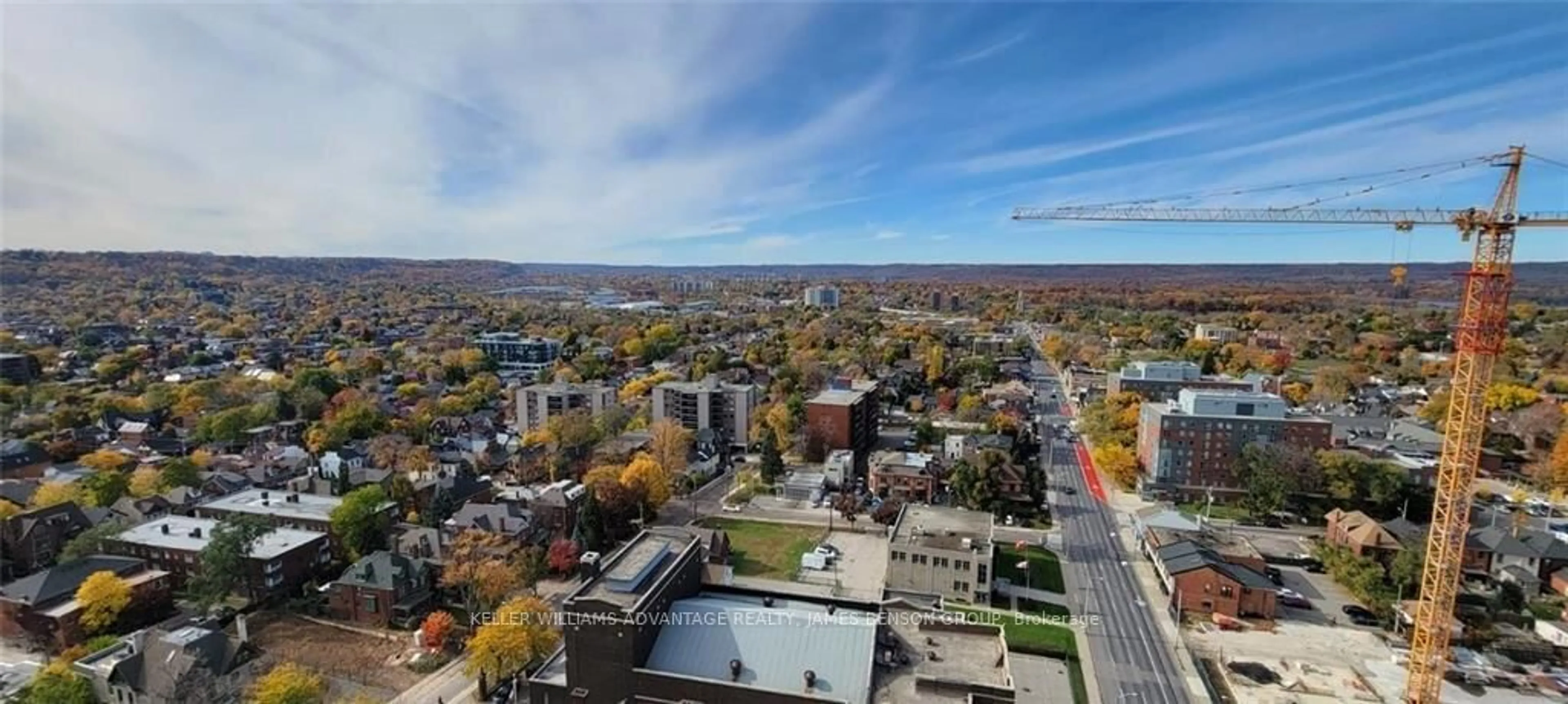 A pic from outside/outdoor area/front of a property/back of a property/a pic from drone, city buildings view from balcony for 15 Queen St #2207, Hamilton Ontario L8P 0C6