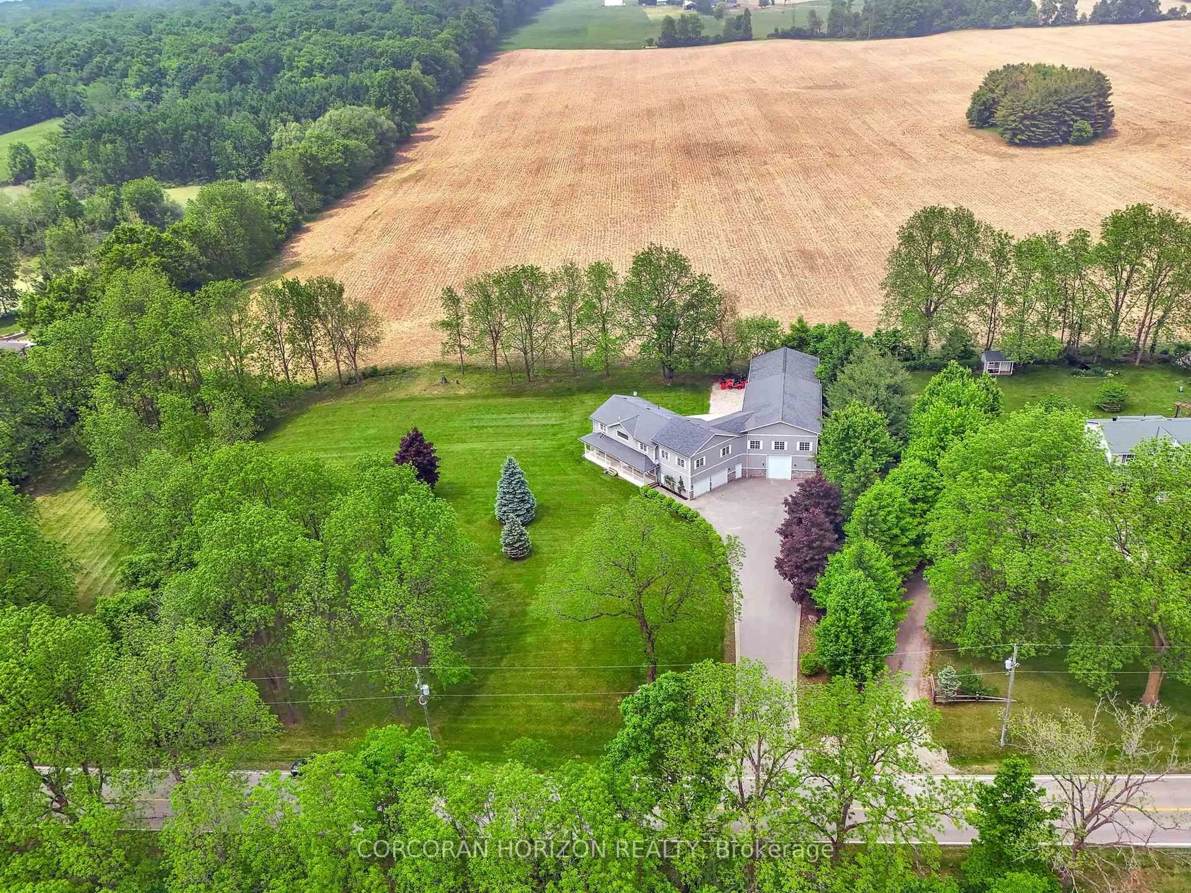 A pic from outside/outdoor area/front of a property/back of a property/a pic from drone, forest/trees view for 441 Scenic Dr, Brant Ontario N0E 1N0
