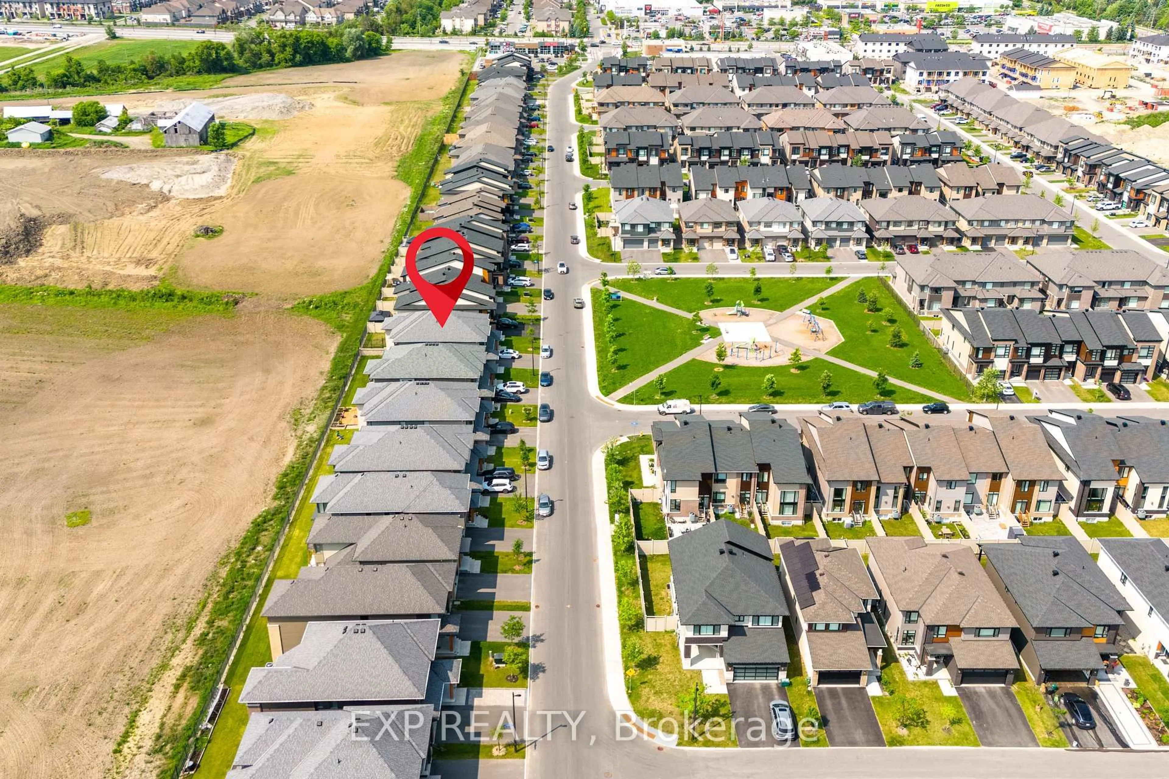 A pic from outside/outdoor area/front of a property/back of a property/a pic from drone, street for 244 Shuttleworth Dr, Ottawa Ontario K1T 0T4