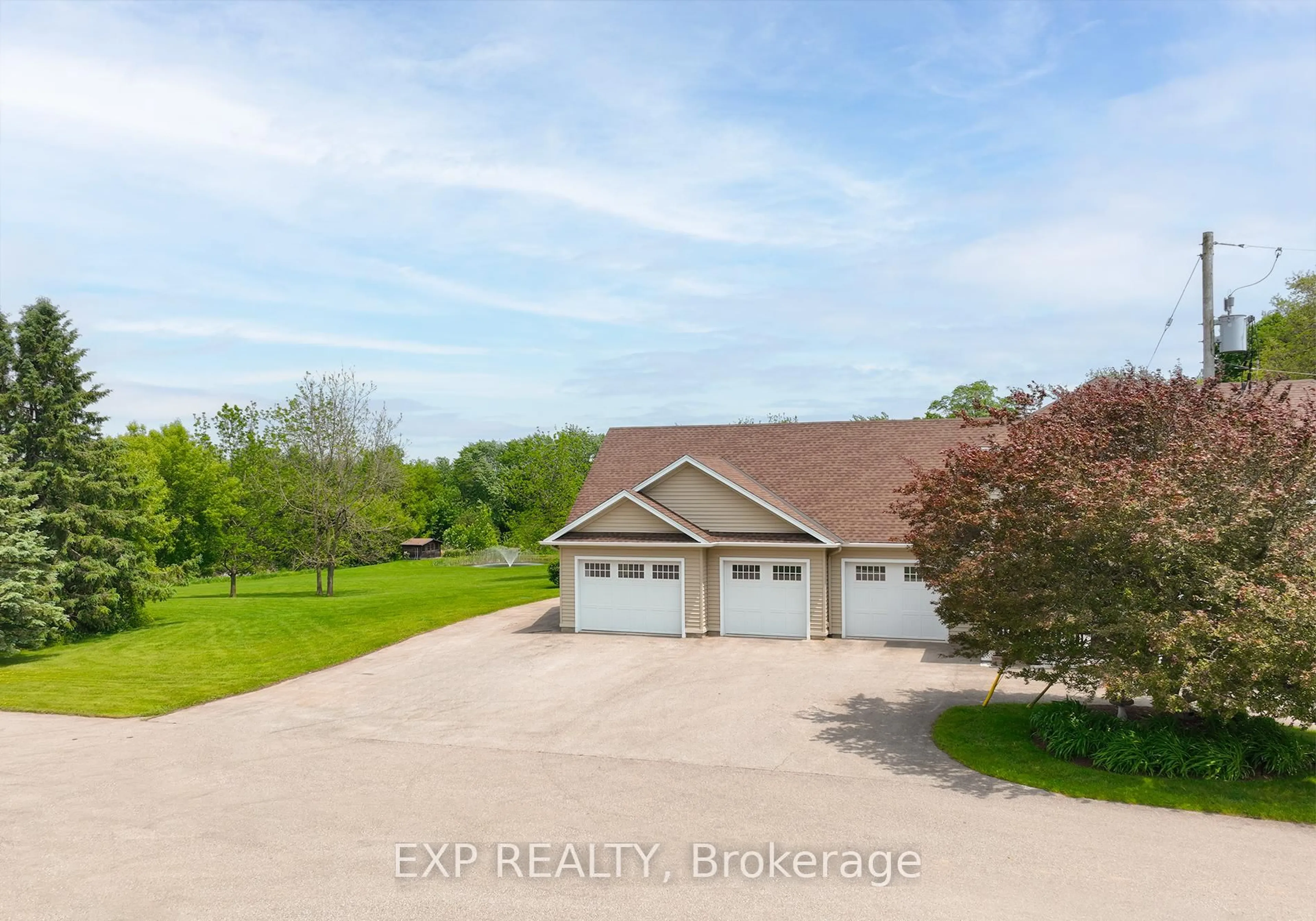 A pic from outside/outdoor area/front of a property/back of a property/a pic from drone, water/lake/river/ocean view for 1309 Queens Bush Rd, Wellesley Ontario N0B 2T0