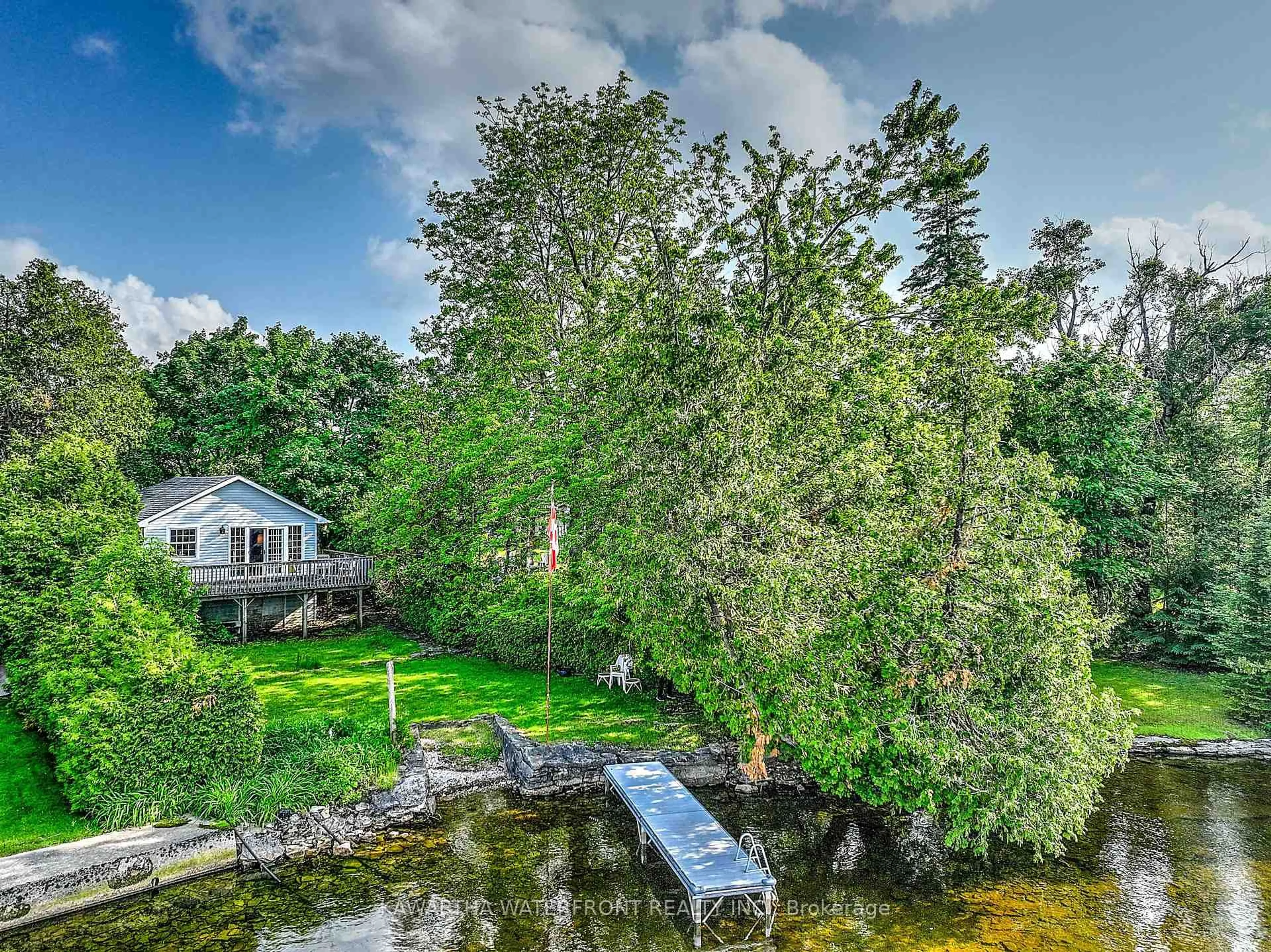 A pic from outside/outdoor area/front of a property/back of a property/a pic from drone, water/lake/river/ocean view for 44 Oriole Rd, Kawartha Lakes Ontario K0M 1N0