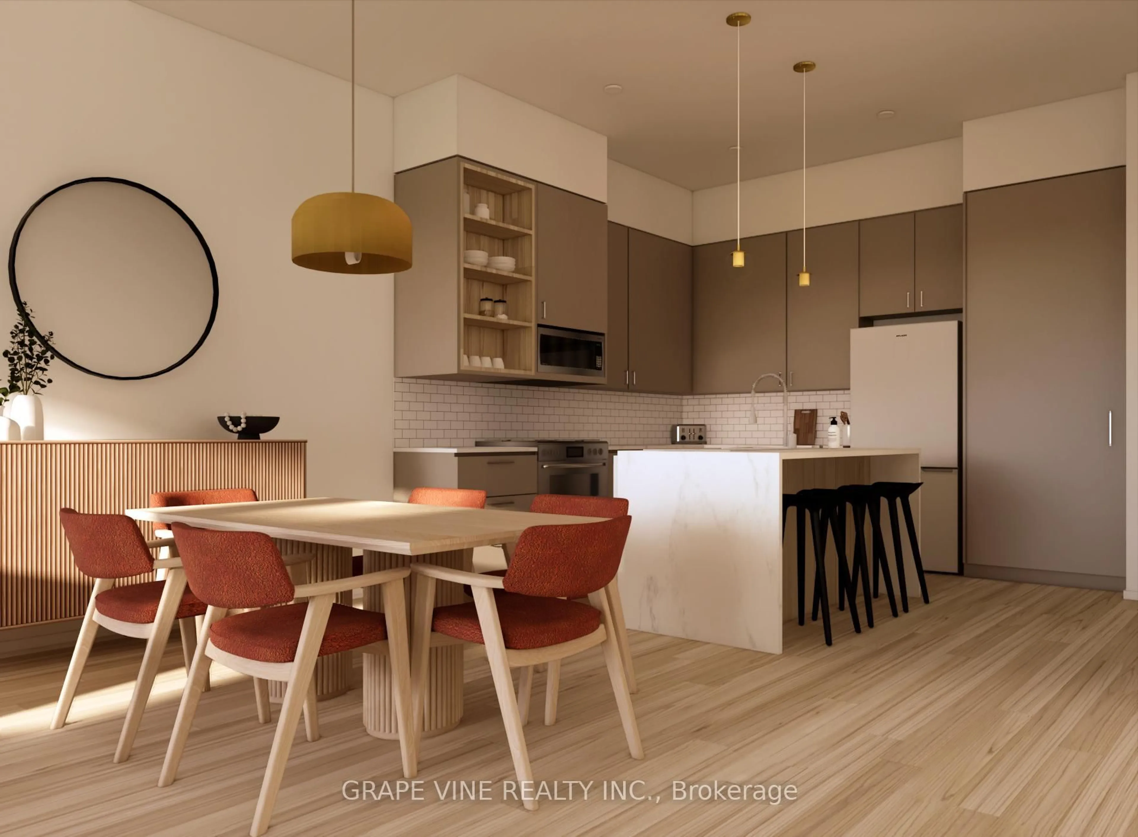 Open concept kitchen, wood/laminate floor for 127 Royal Gala Dr, Brighton Ontario K0K 1H0