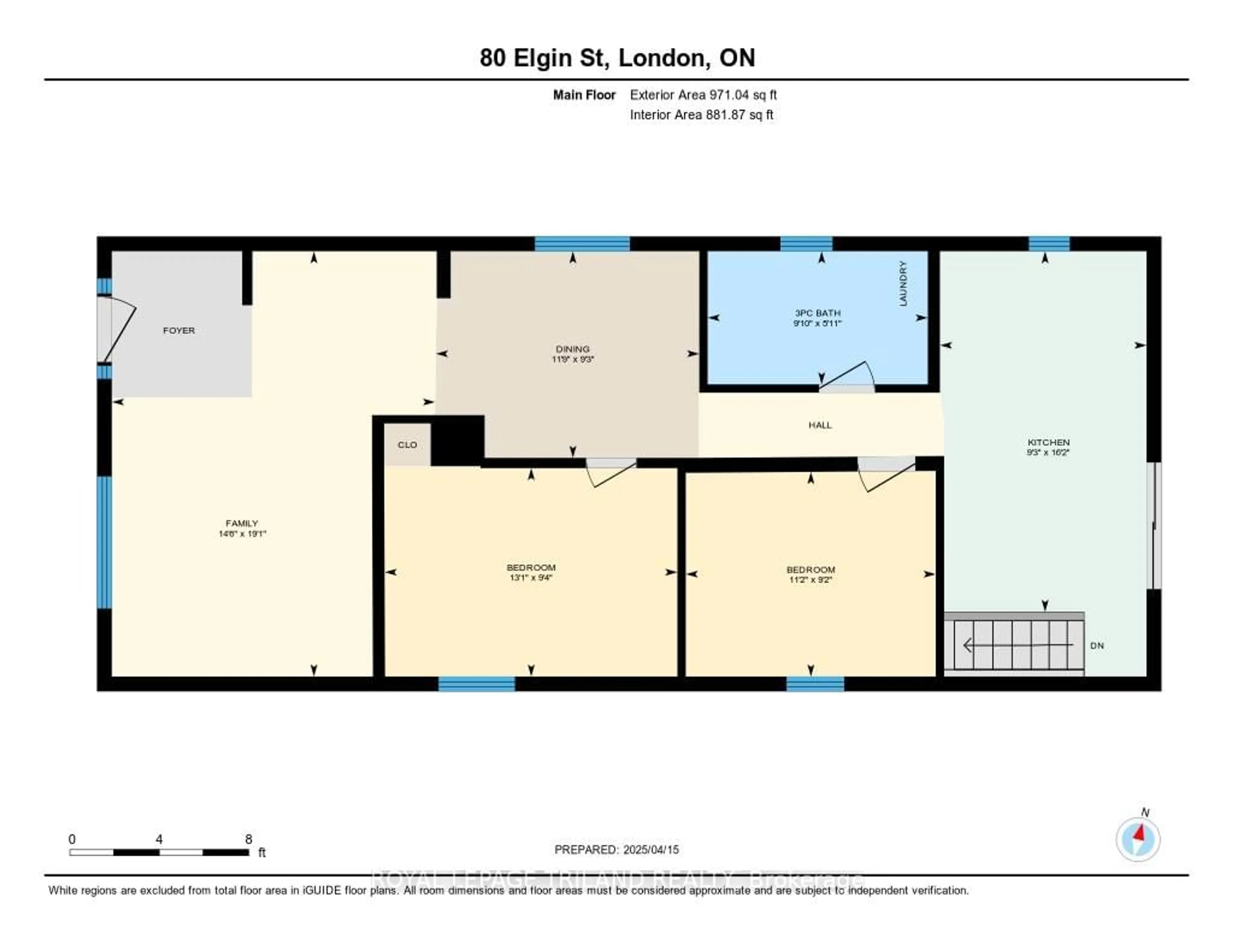 Floor plan for 80 ELGIN St, London East Ontario N5Z 2T5
