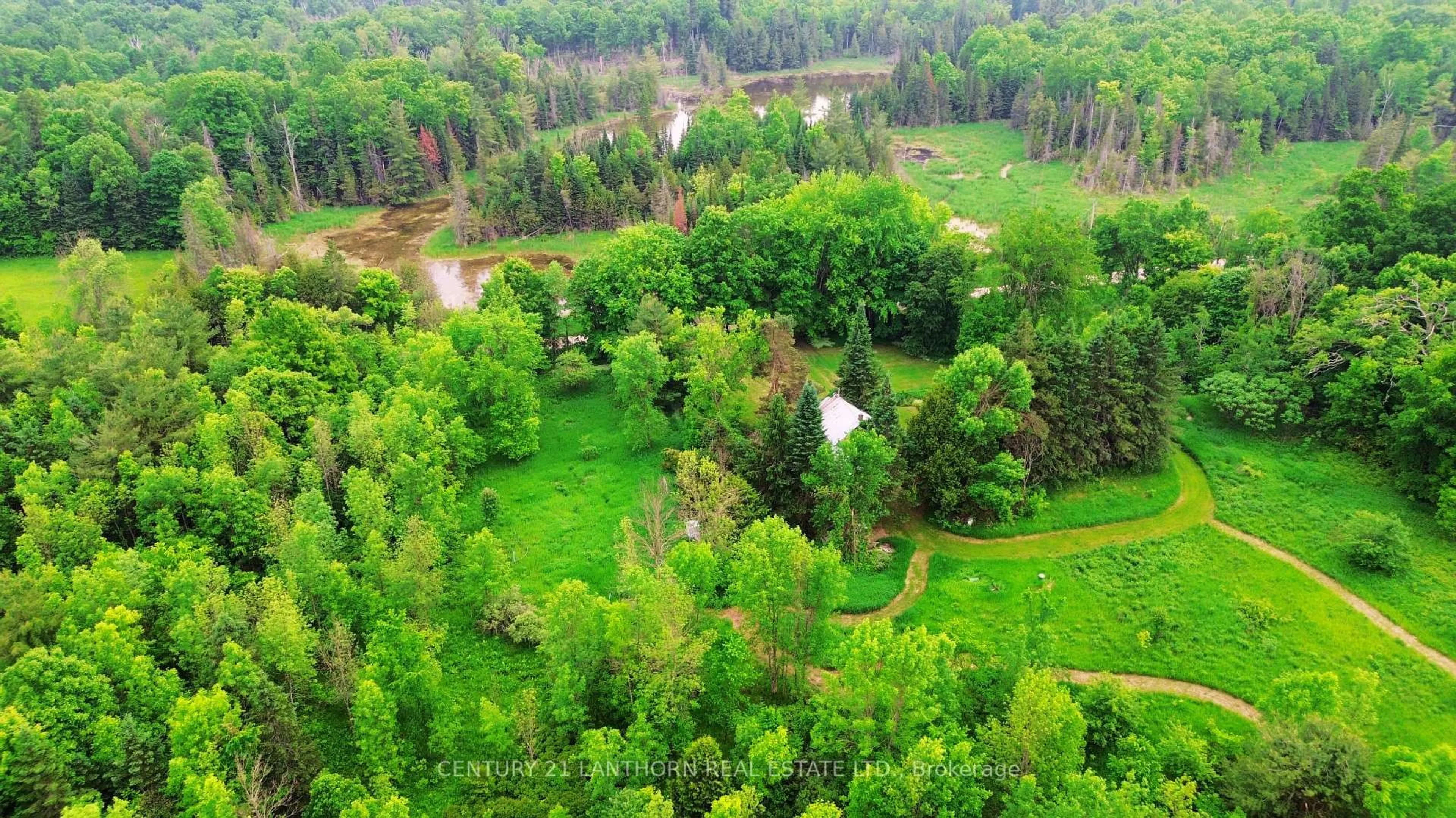 A pic from outside/outdoor area/front of a property/back of a property/a pic from drone, forest/trees view for 118 Storms Rd, Limoges Ontario K0K 2M0