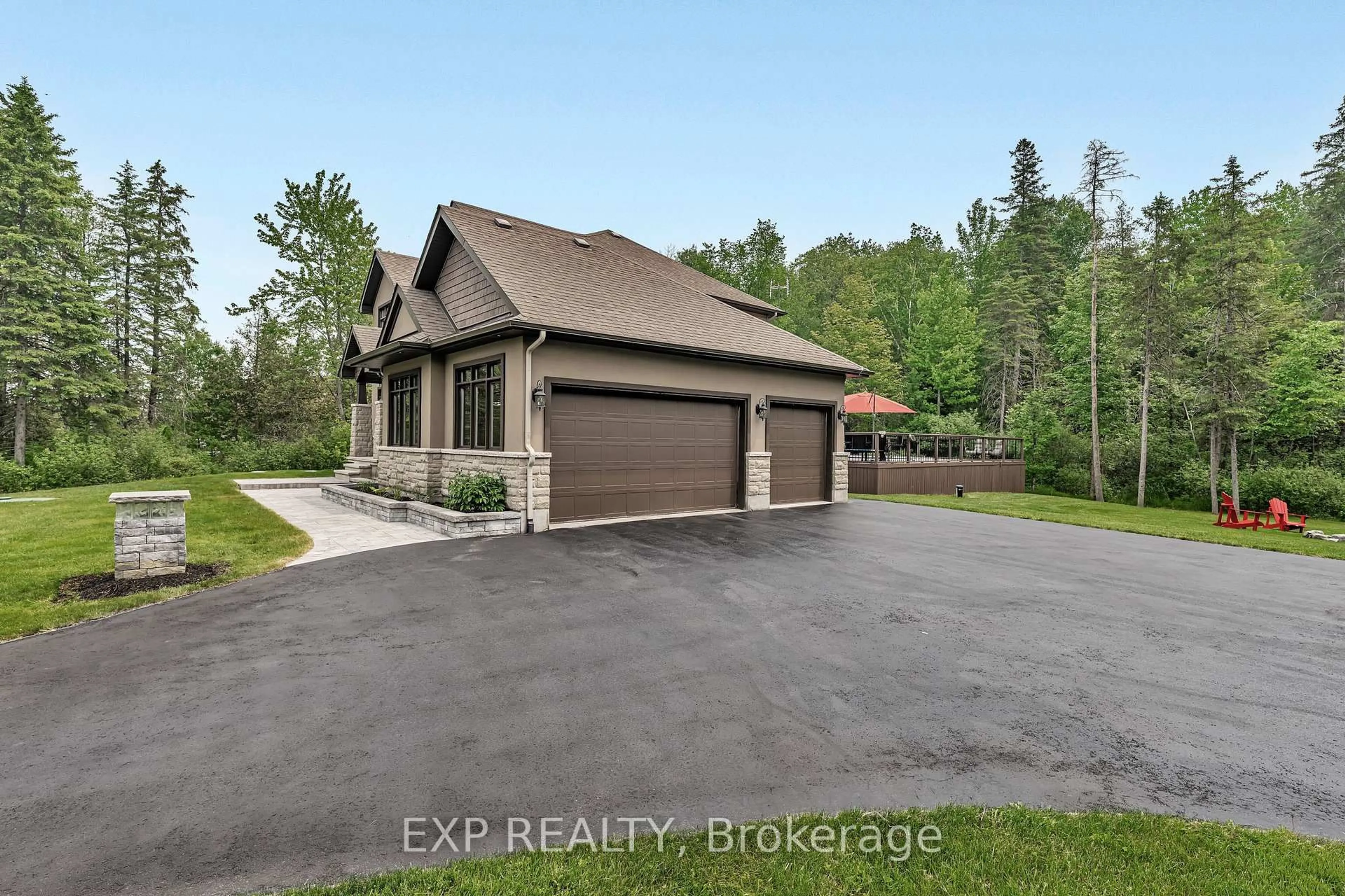 A pic from outside/outdoor area/front of a property/back of a property/a pic from drone, water/lake/river/ocean view for 308 Silent Wood Grve, Carp Ontario K0A 1L0