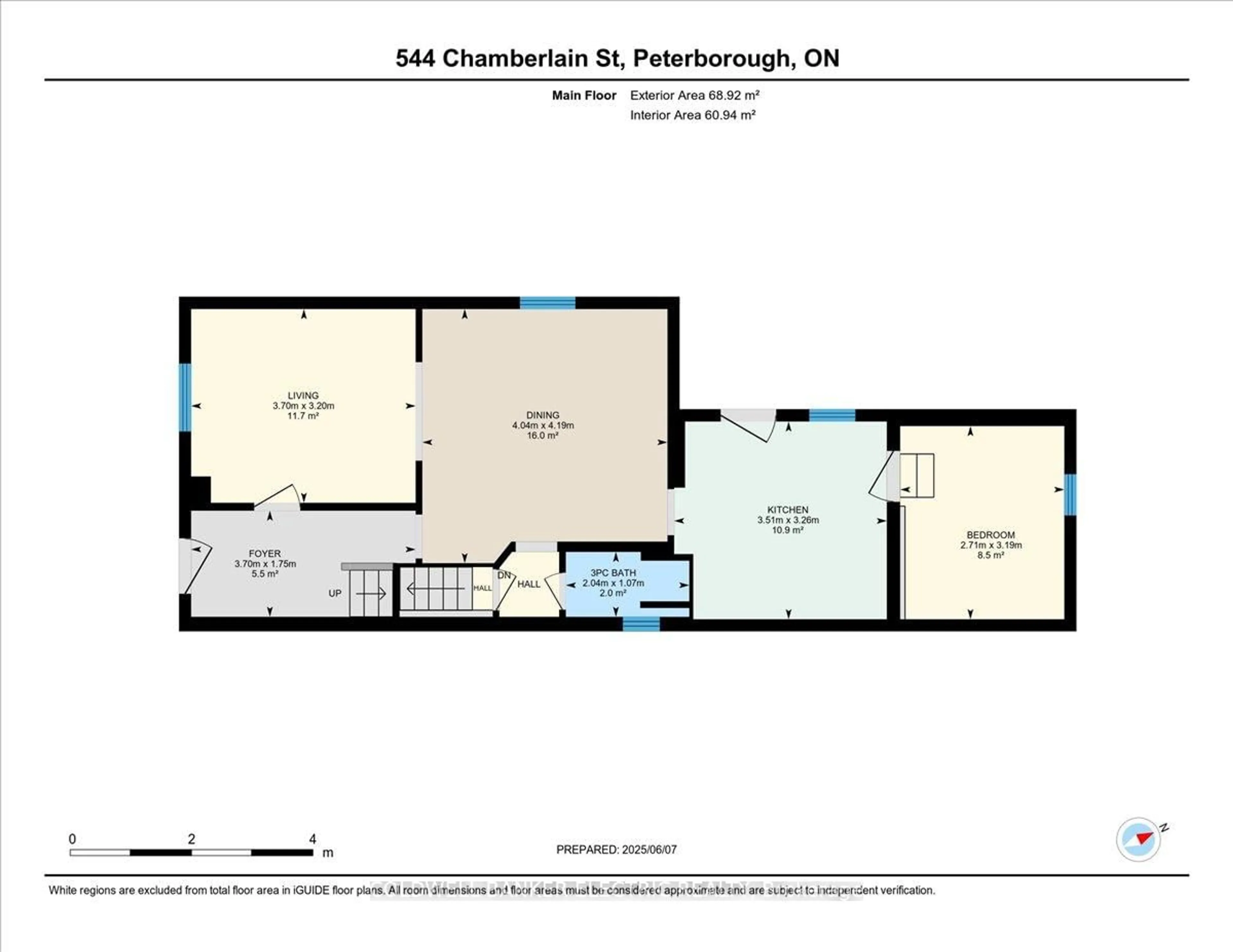Floor plan for 544 Chamberlain St, Peterborough Central Ontario K9J 4L5