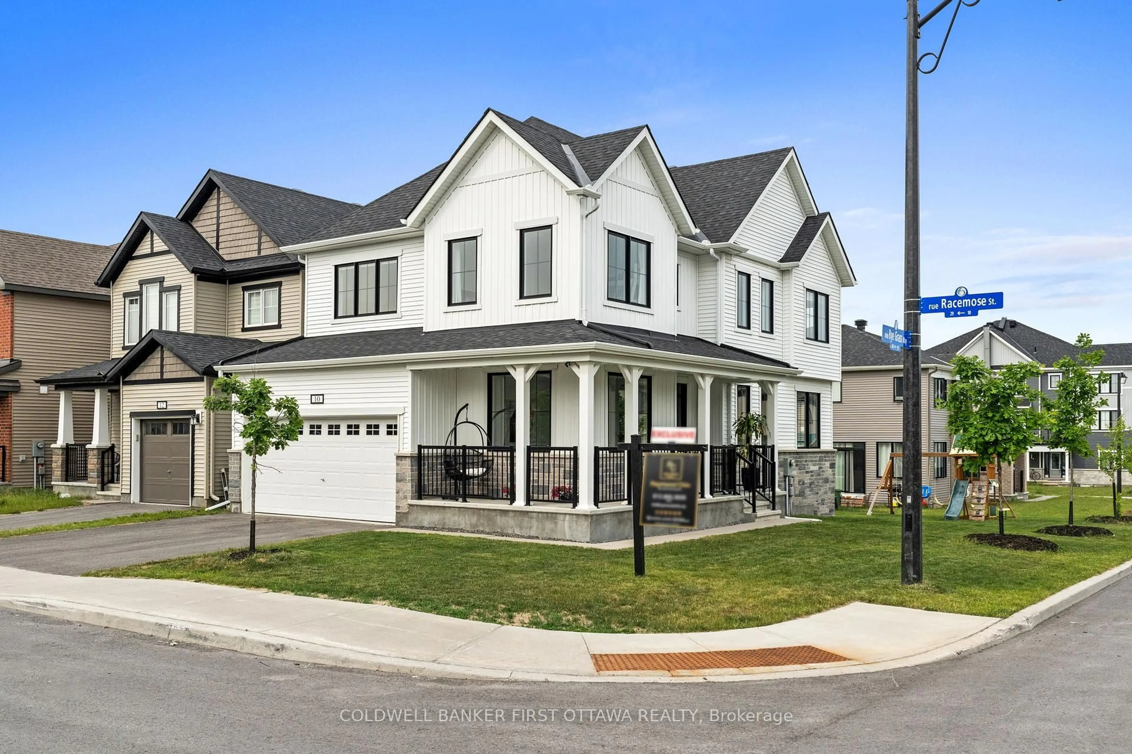 Home with vinyl exterior material, street for 10 RACEMOSE St, Ottawa Ontario K2J 6Z9