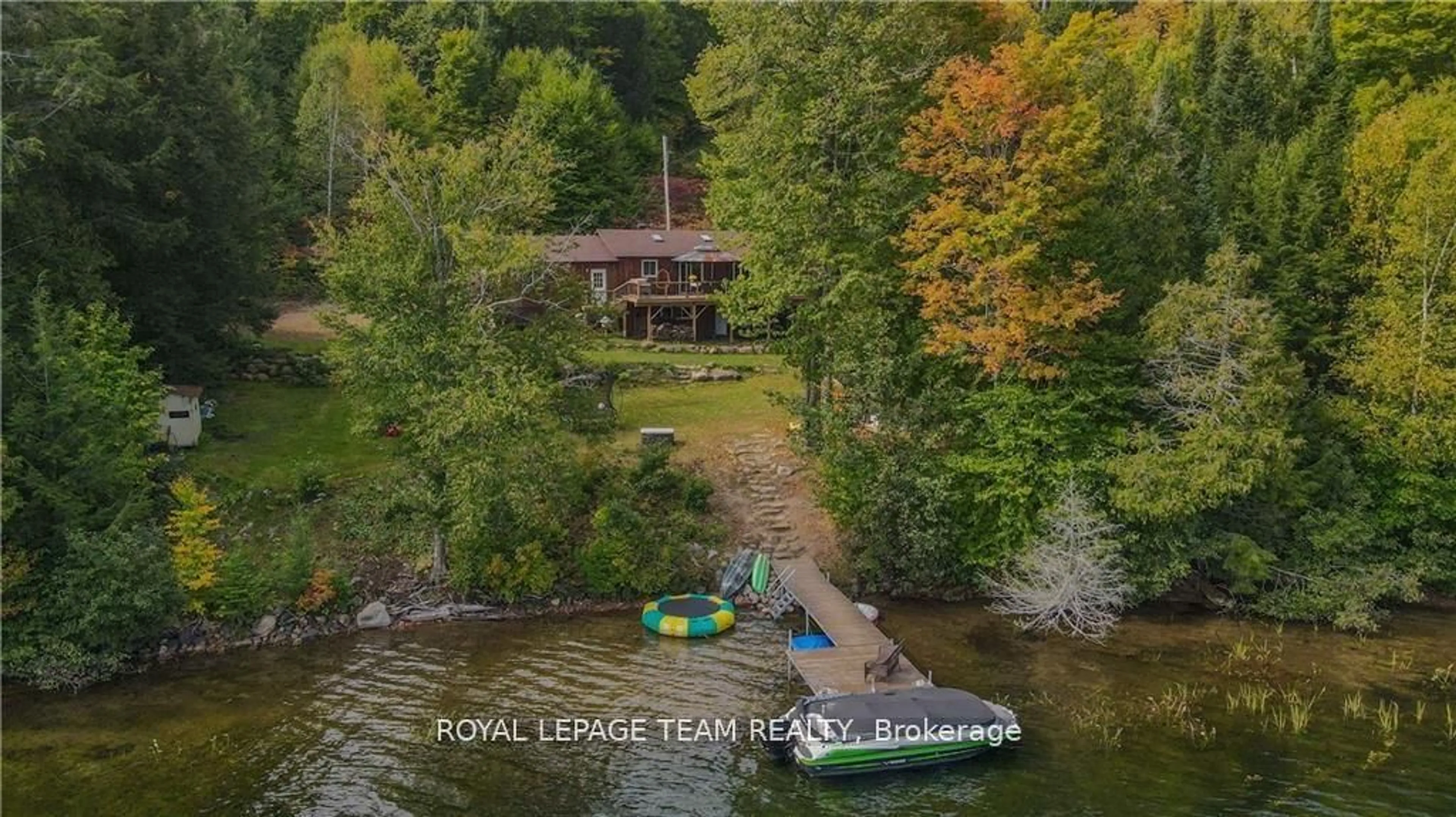 A pic from outside/outdoor area/front of a property/back of a property/a pic from drone, water/lake/river/ocean view for 737D Mitchell Rd, Barry's Bay Ontario K0J 1B0
