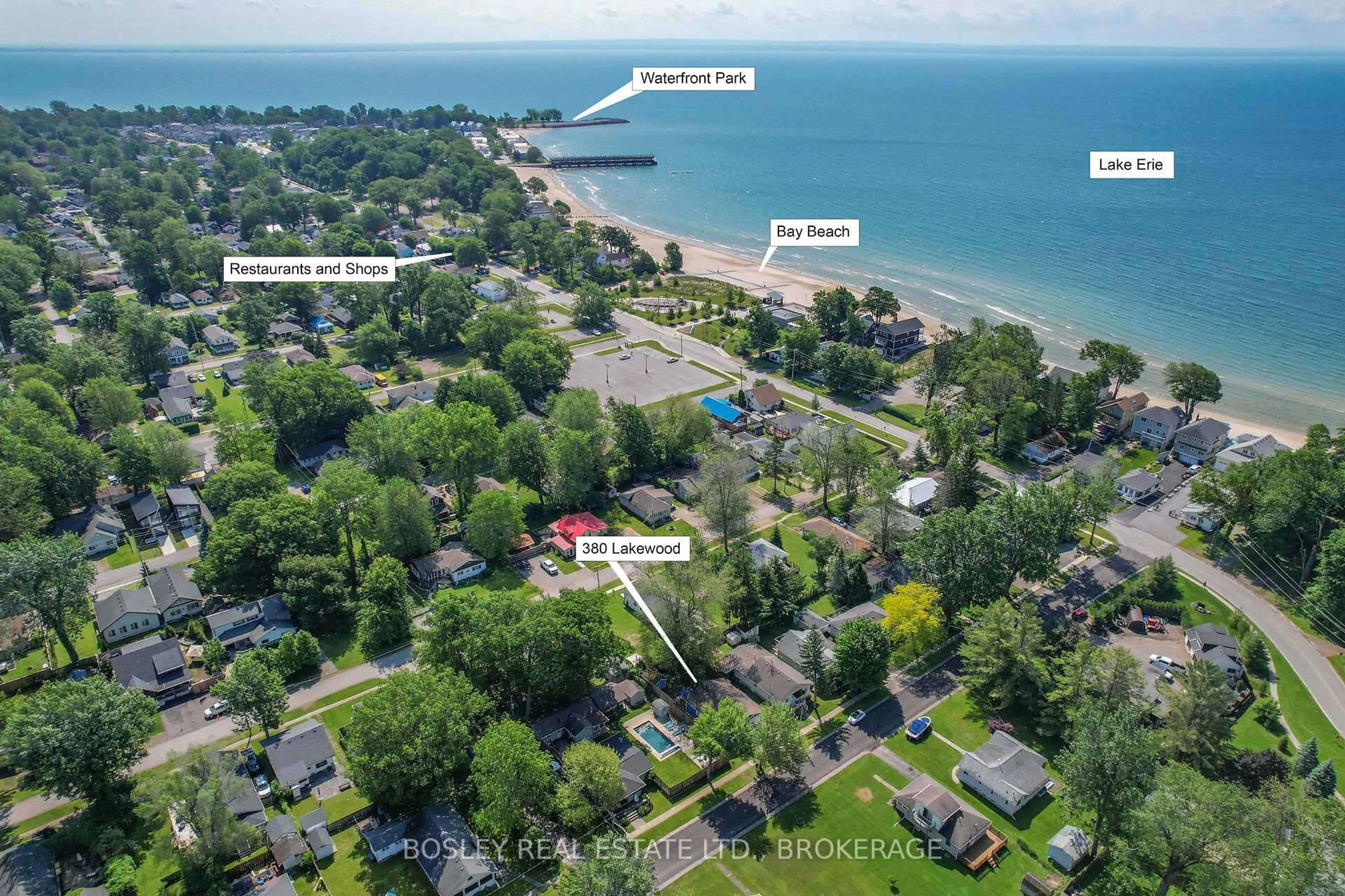 A pic from outside/outdoor area/front of a property/back of a property/a pic from drone, water/lake/river/ocean view for 380 Lakewood Ave, Fort Erie Ontario L0S 1B0
