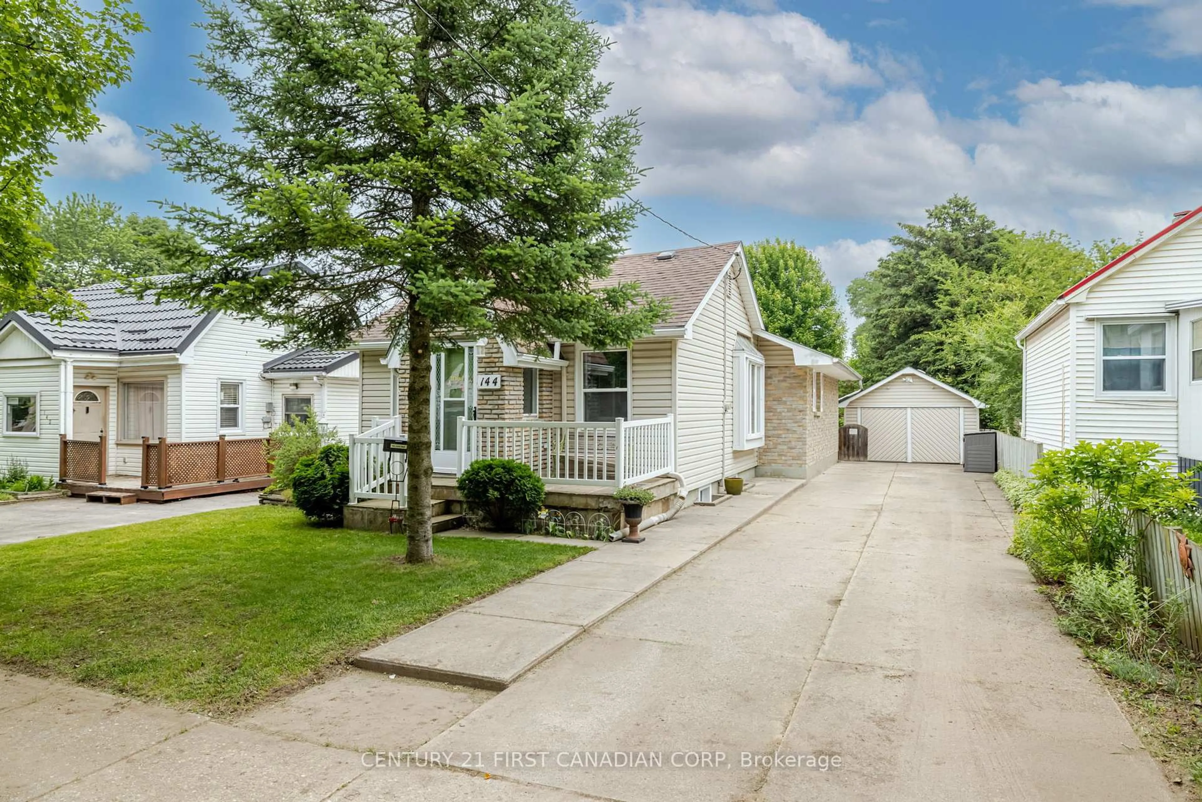 Home with vinyl exterior material, street for 144 Emerson Ave, London South Ontario N5Z 3L6