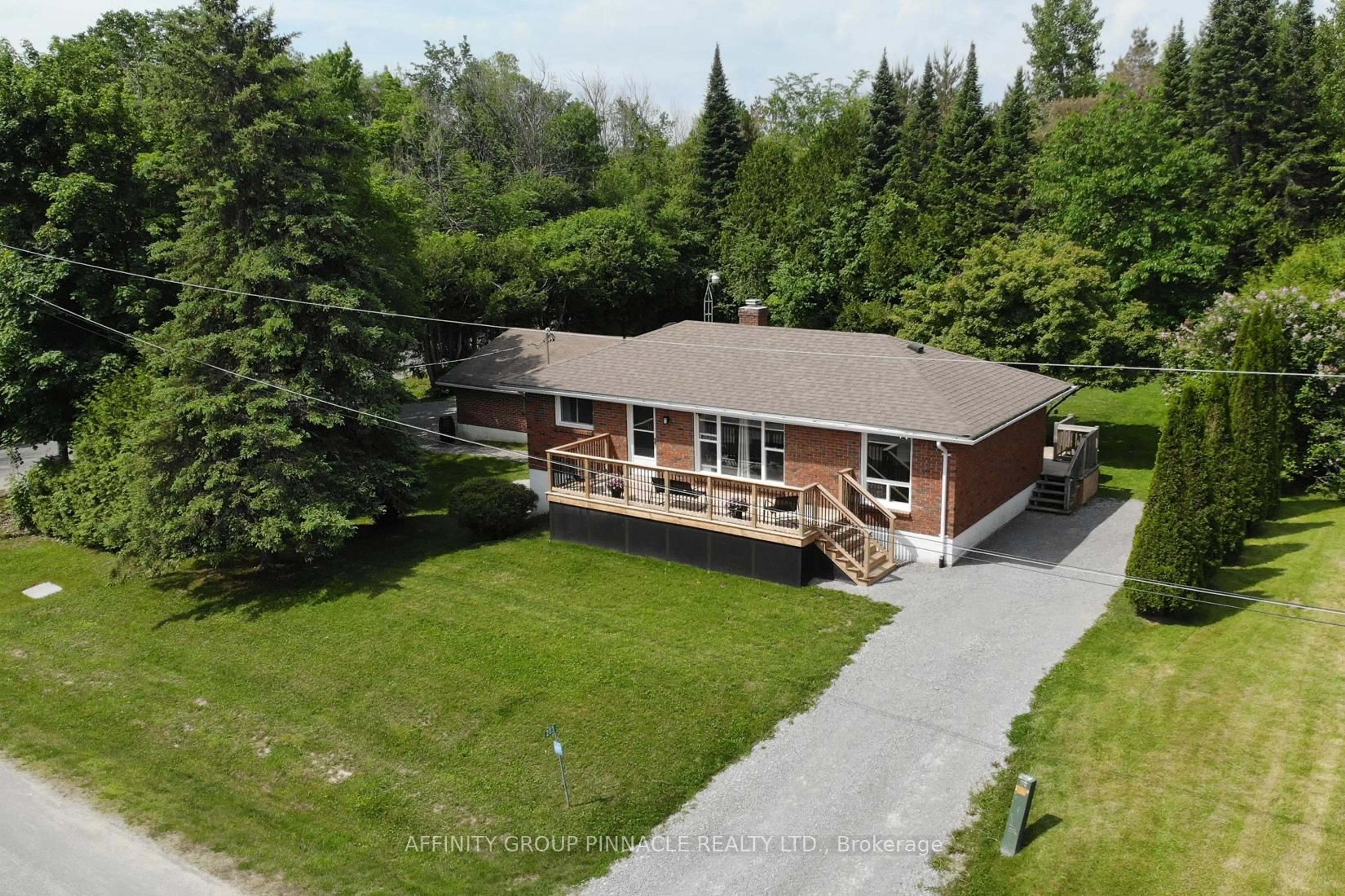 A pic from outside/outdoor area/front of a property/back of a property/a pic from drone, street for 203 George Dr, Kawartha Lakes Ontario K0M 1A0