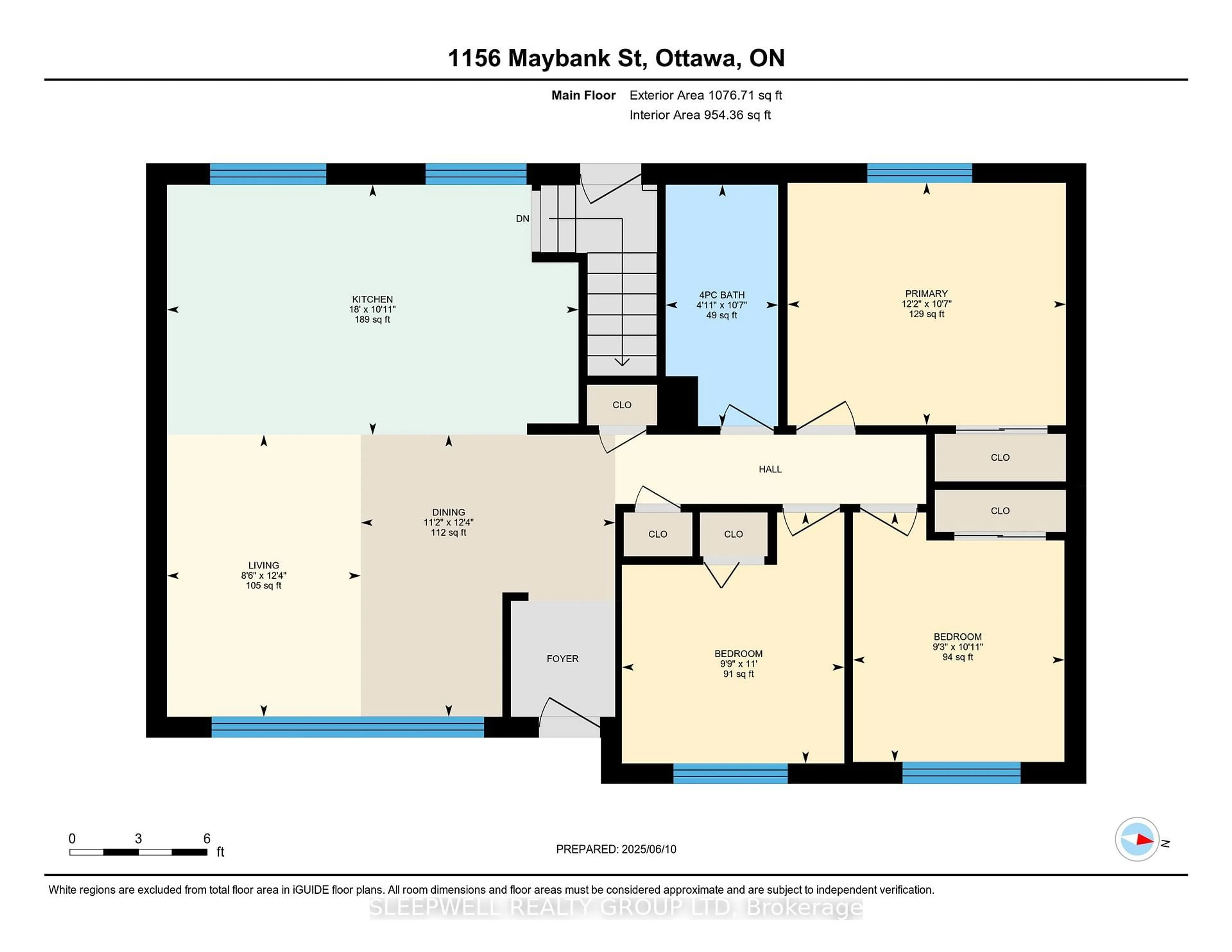 Floor plan for 1156 Maybank St, Ottawa Ontario K2C 2W6