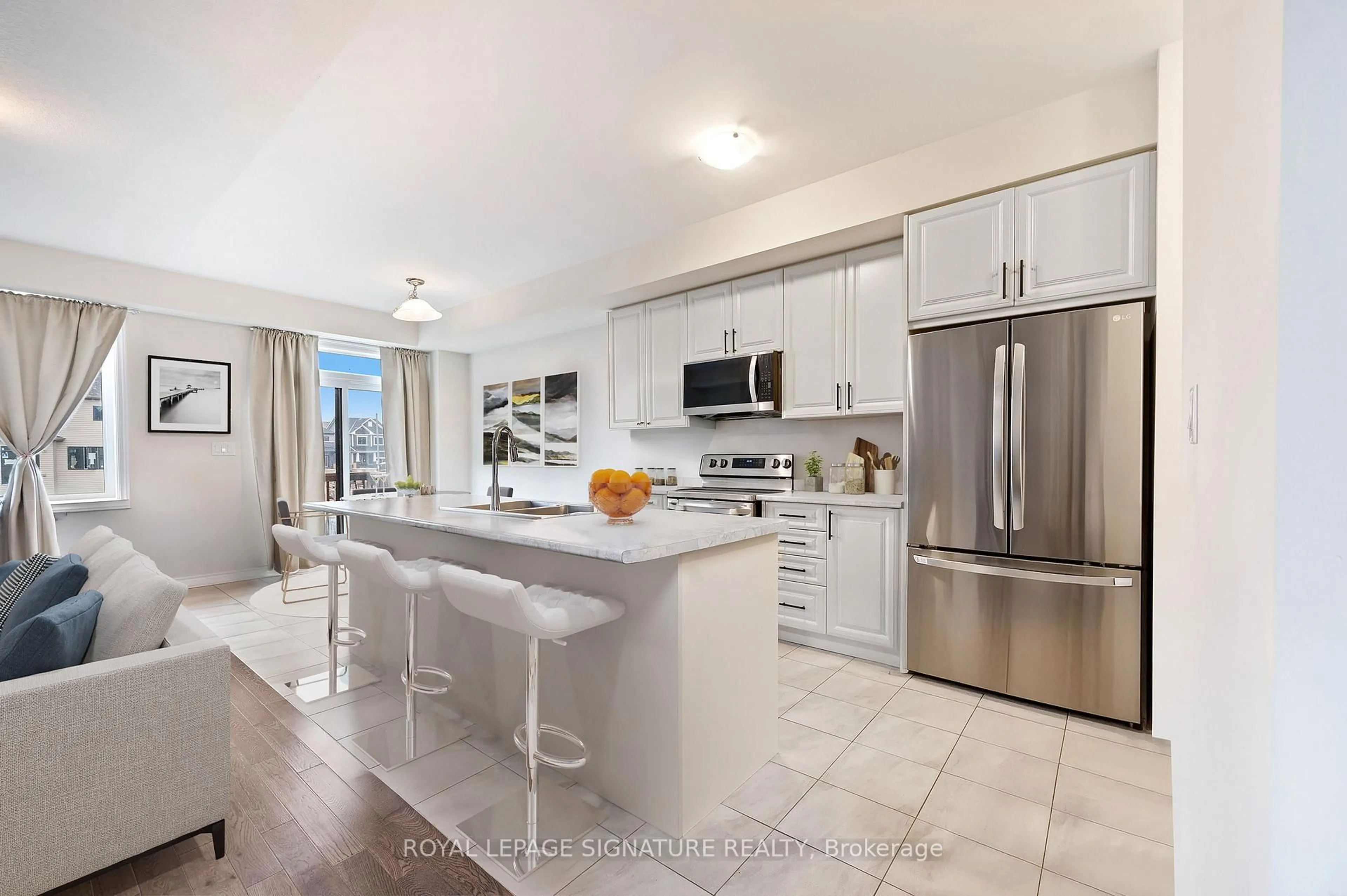 Open concept kitchen, ceramic/tile floor for 61 Vanilla Tr, Thorold Ontario L2V 0L1