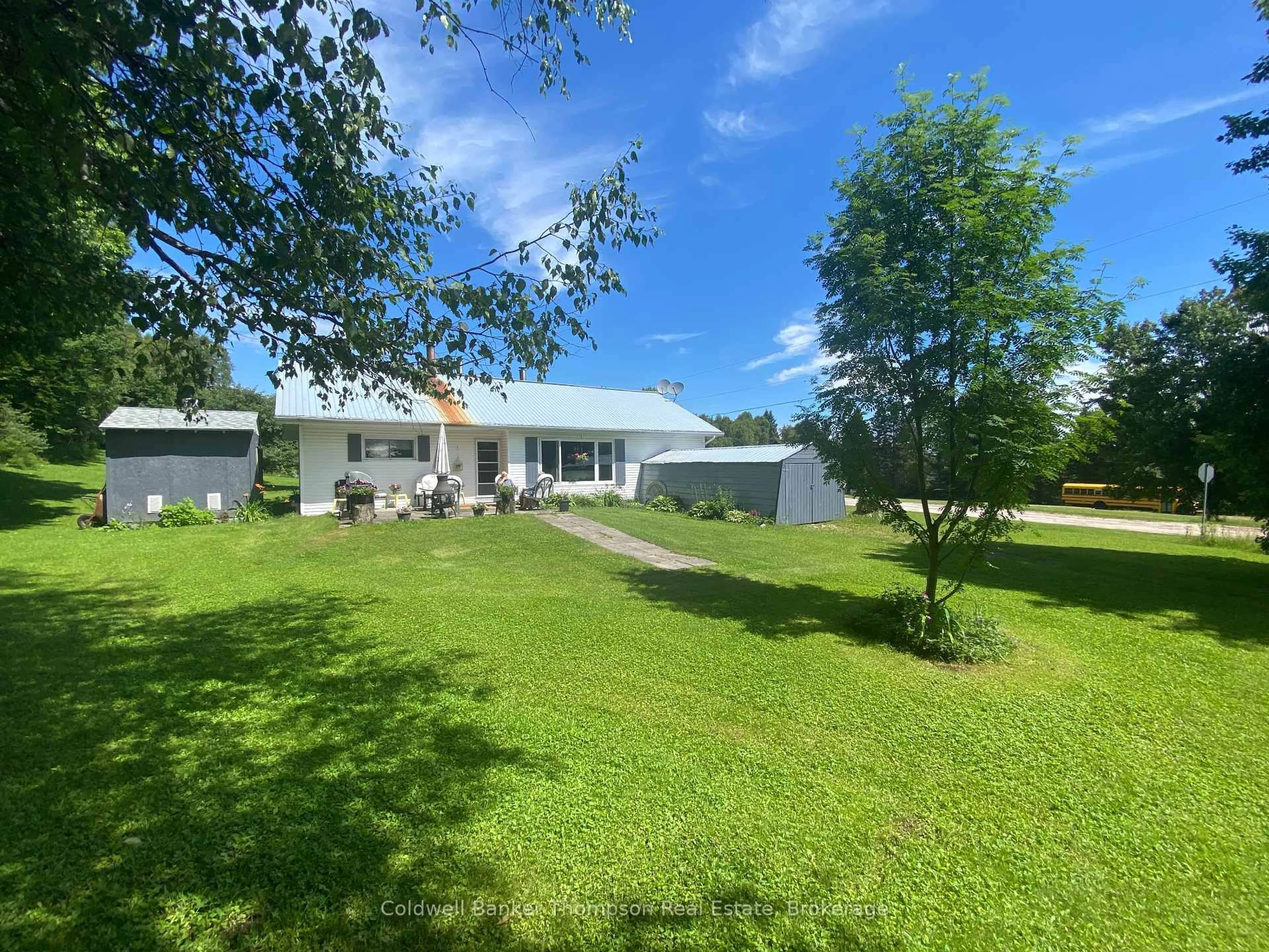 A pic from outside/outdoor area/front of a property/back of a property/a pic from drone, street for 172 Bunker Hill Rd, Machar Ontario P0A 1X0