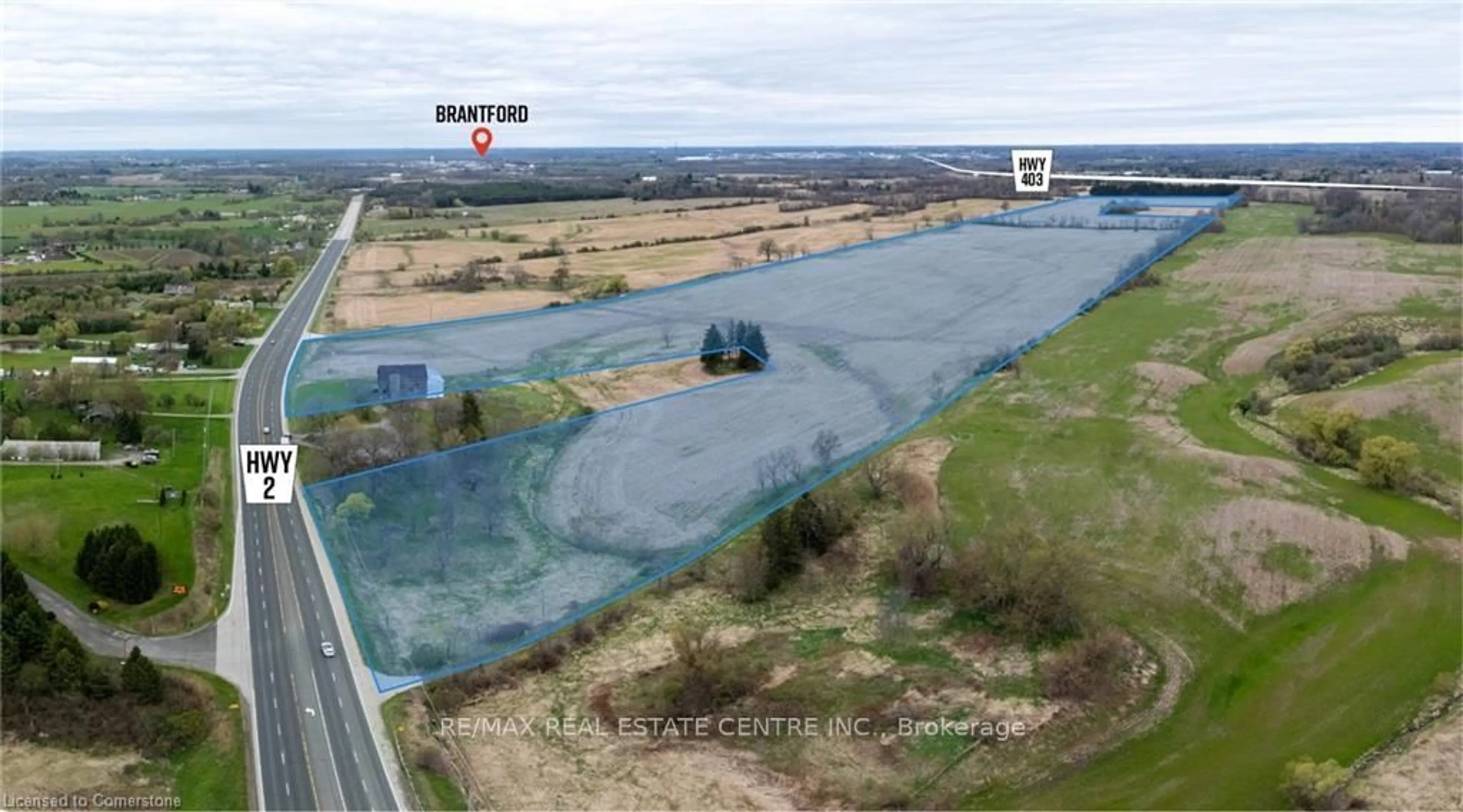A pic from outside/outdoor area/front of a property/back of a property/a pic from drone, water/lake/river/ocean view for 1642 Colborne St, Brant Ontario N3T 5L4