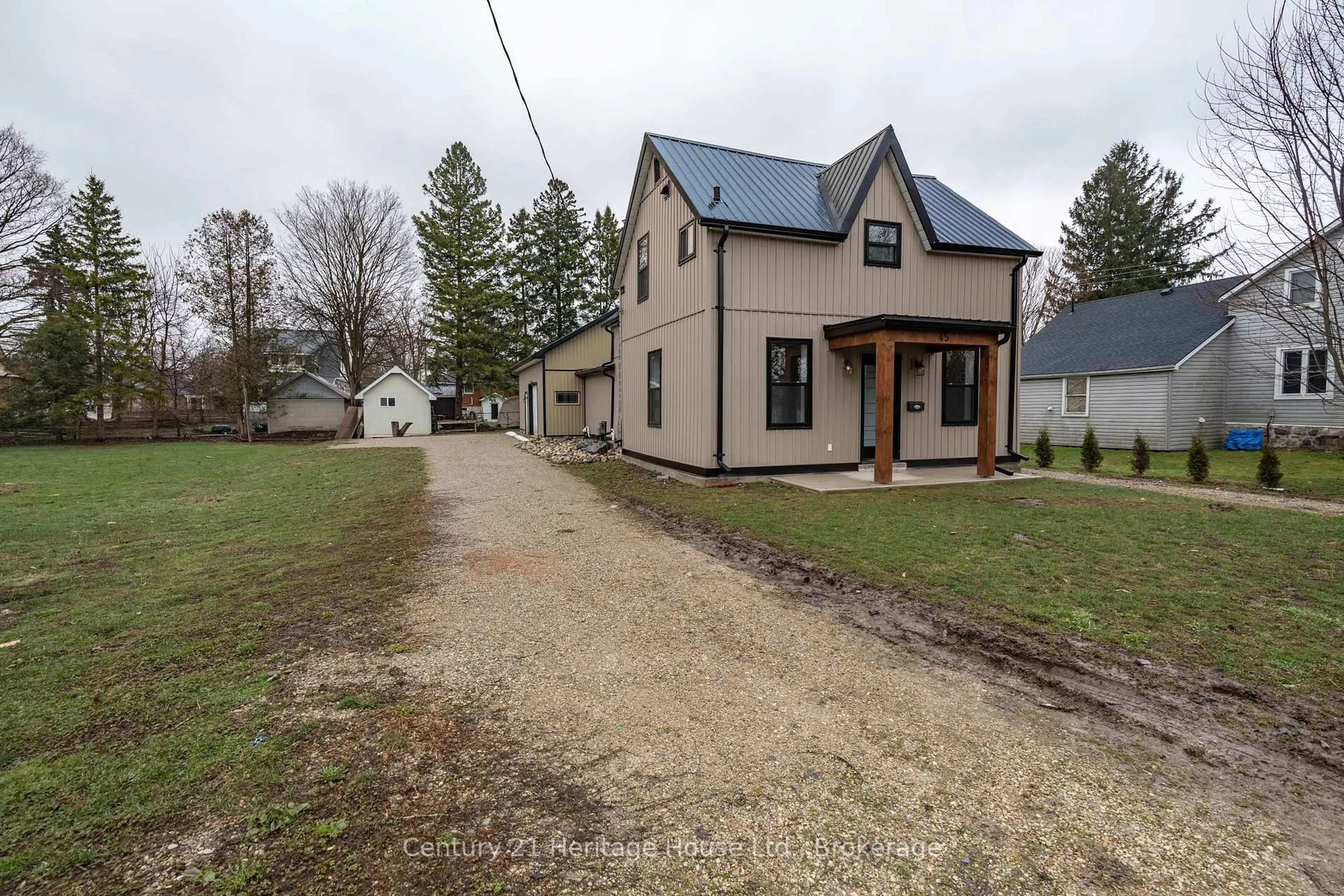 A pic from outside/outdoor area/front of a property/back of a property/a pic from drone, street for 45 Brownlee St, South Bruce Ontario N0G 2S0