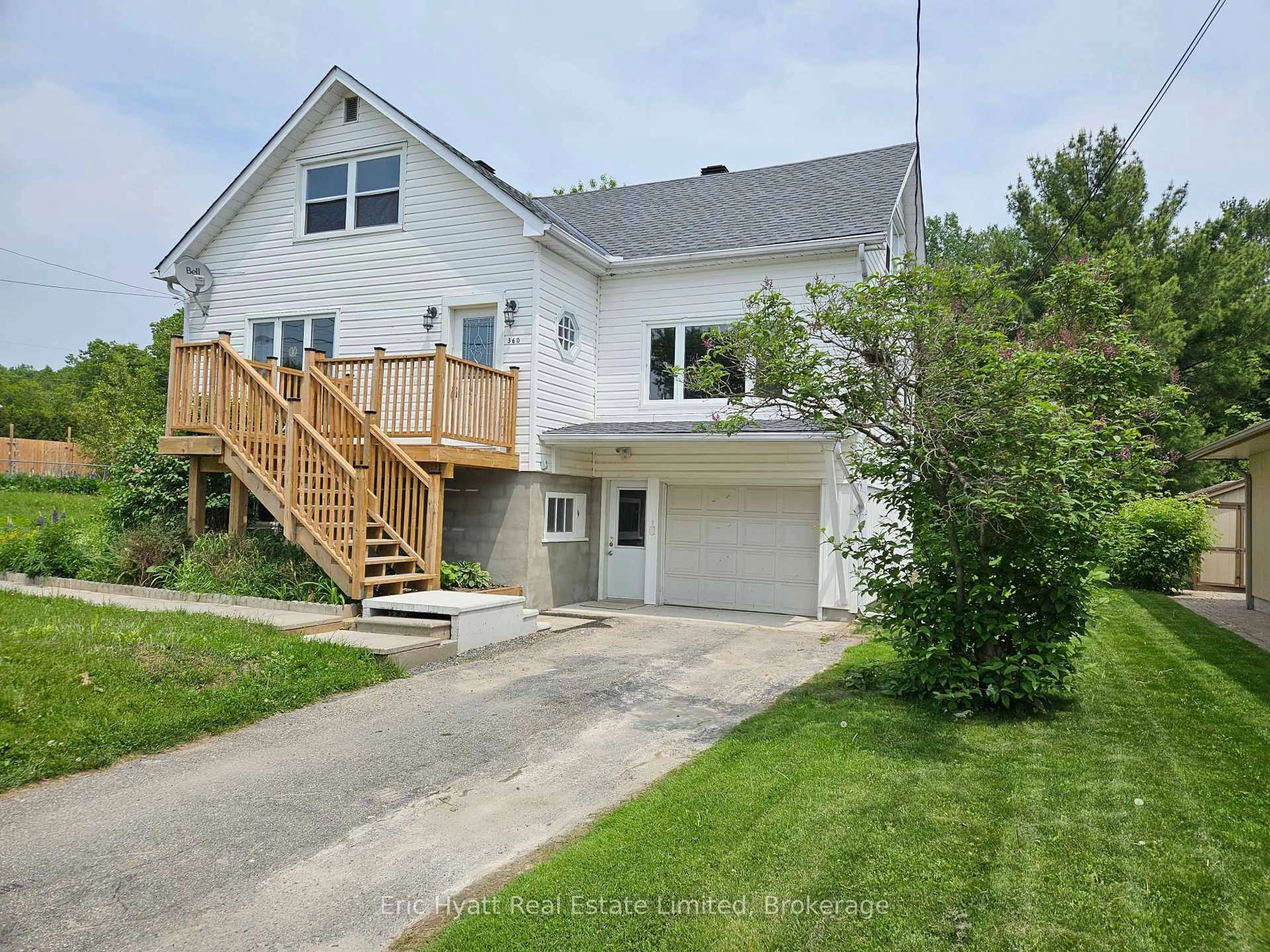 A pic from outside/outdoor area/front of a property/back of a property/a pic from drone, street for 360 Main St, Powassan Ontario P0H 1Z0