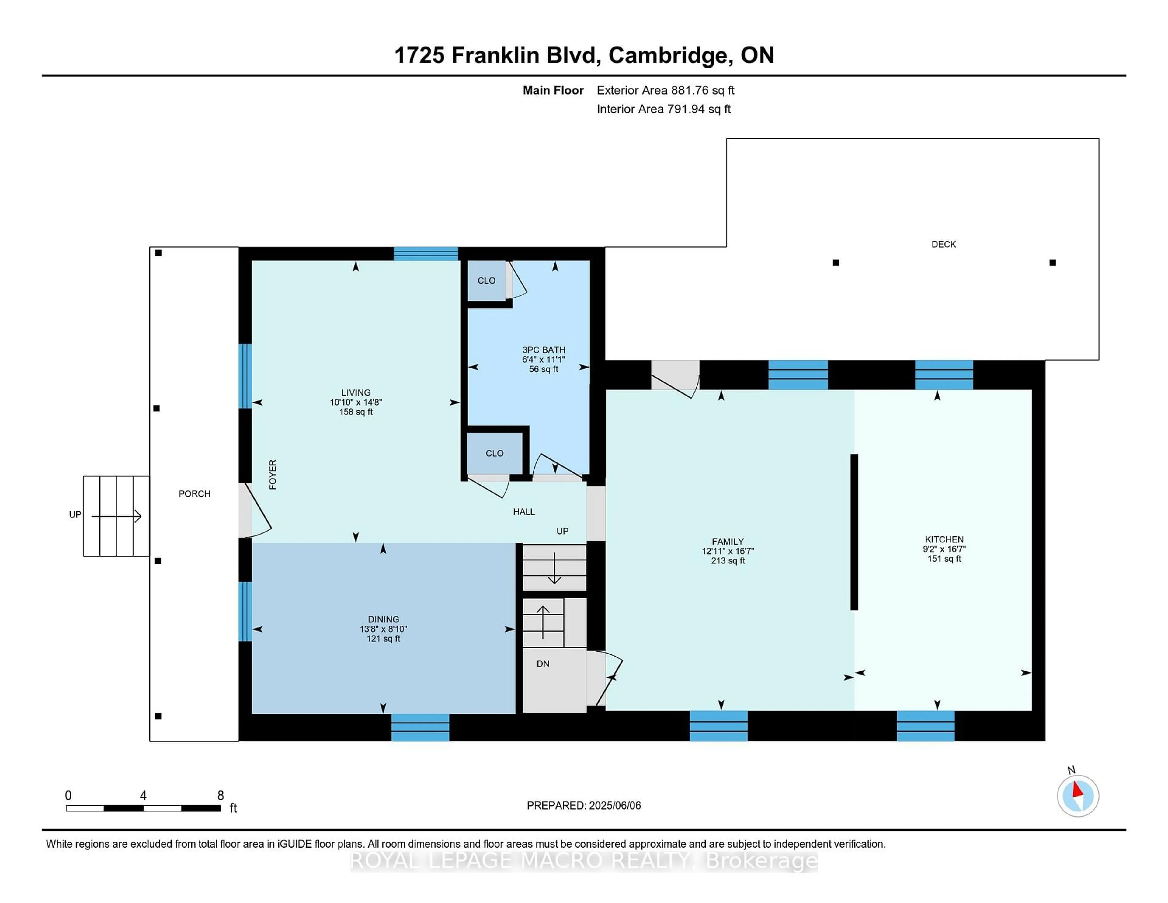 Floor plan for 1725 Franklin Blvd, Cambridge Ontario N3C 1N7