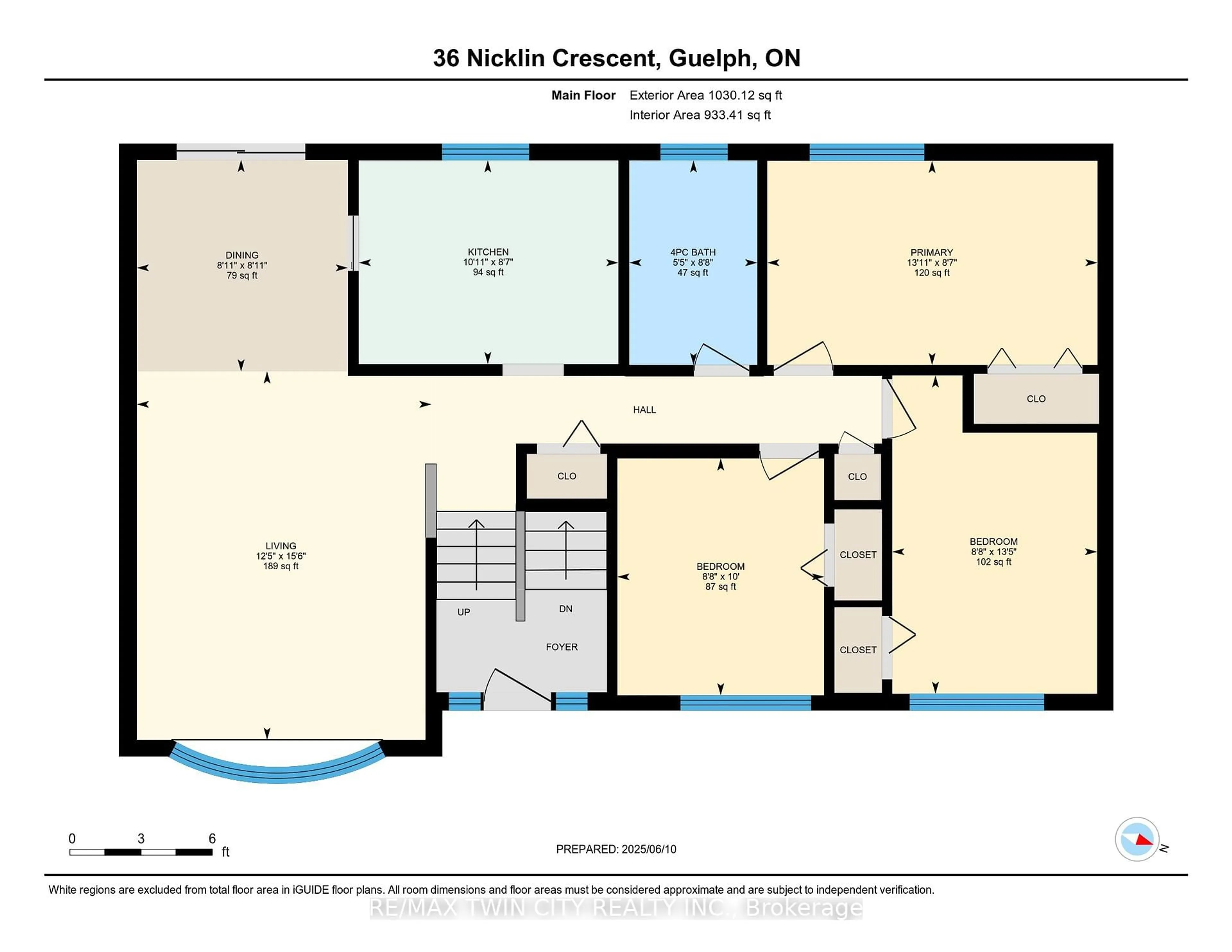 Floor plan for 36 Nicklin Cres, Guelph Ontario N1H 5E9