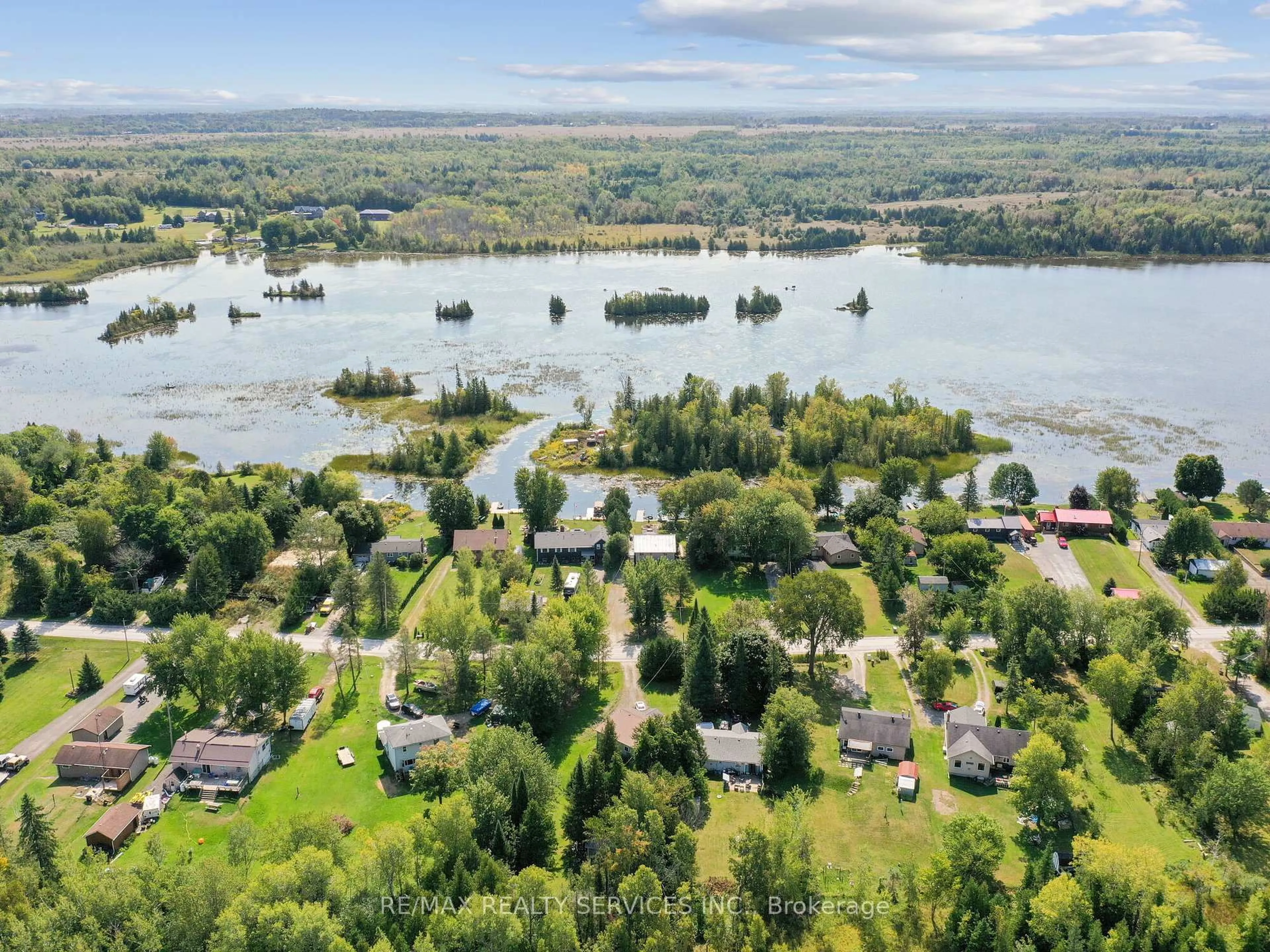 A pic from outside/outdoor area/front of a property/back of a property/a pic from drone, water/lake/river/ocean view for 183 Mcguire Beach Rd, Kawartha Lakes Ontario K0M 2B0
