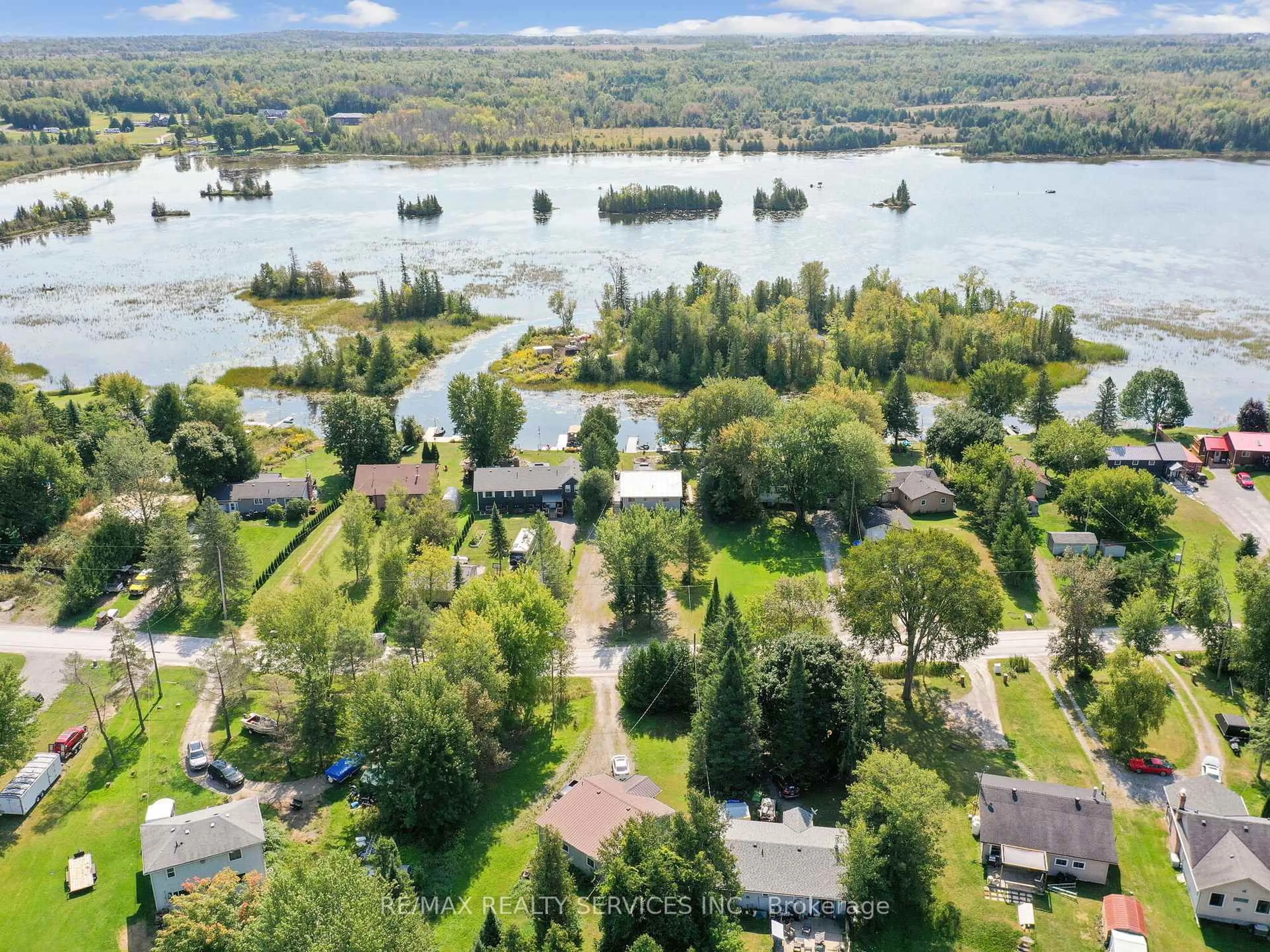 A pic from outside/outdoor area/front of a property/back of a property/a pic from drone, water/lake/river/ocean view for 183 Mcguire Beach Rd, Kawartha Lakes Ontario K0M 2B0
