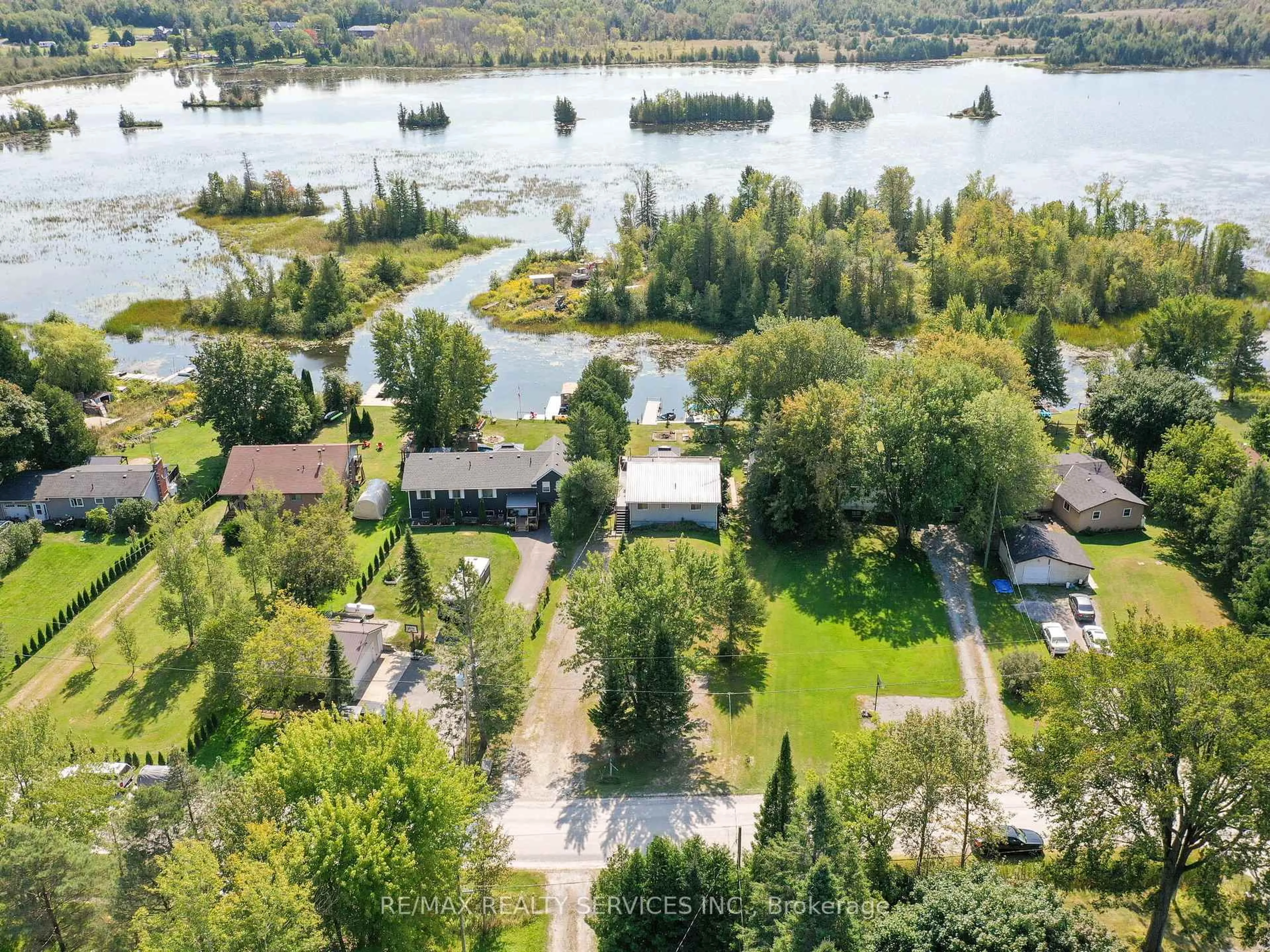 A pic from outside/outdoor area/front of a property/back of a property/a pic from drone, water/lake/river/ocean view for 183 Mcguire Beach Rd, Kawartha Lakes Ontario K0M 2B0