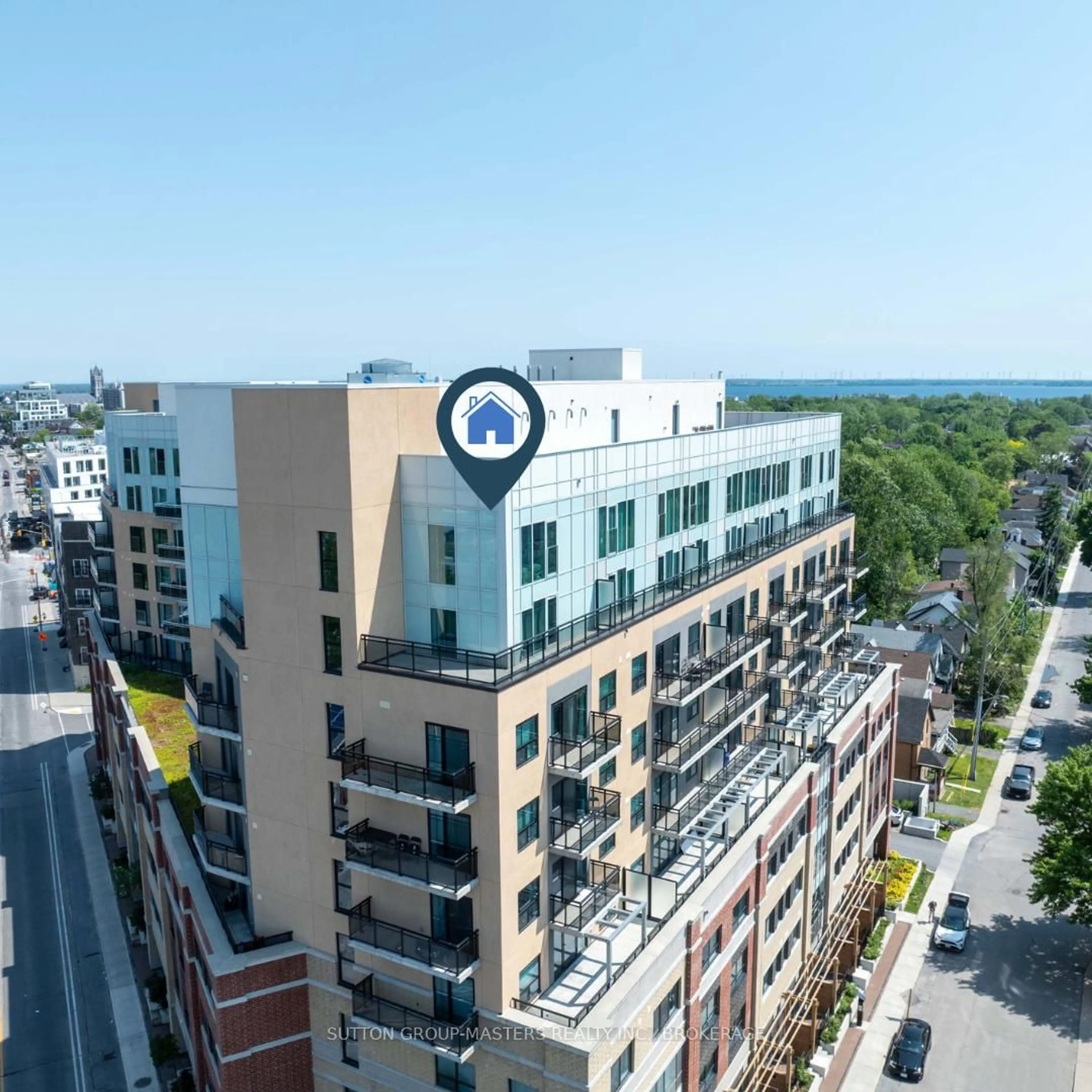 A pic from outside/outdoor area/front of a property/back of a property/a pic from drone, city buildings view from balcony for 652 Princess St #1026, Kingston Ontario K7L 1E5