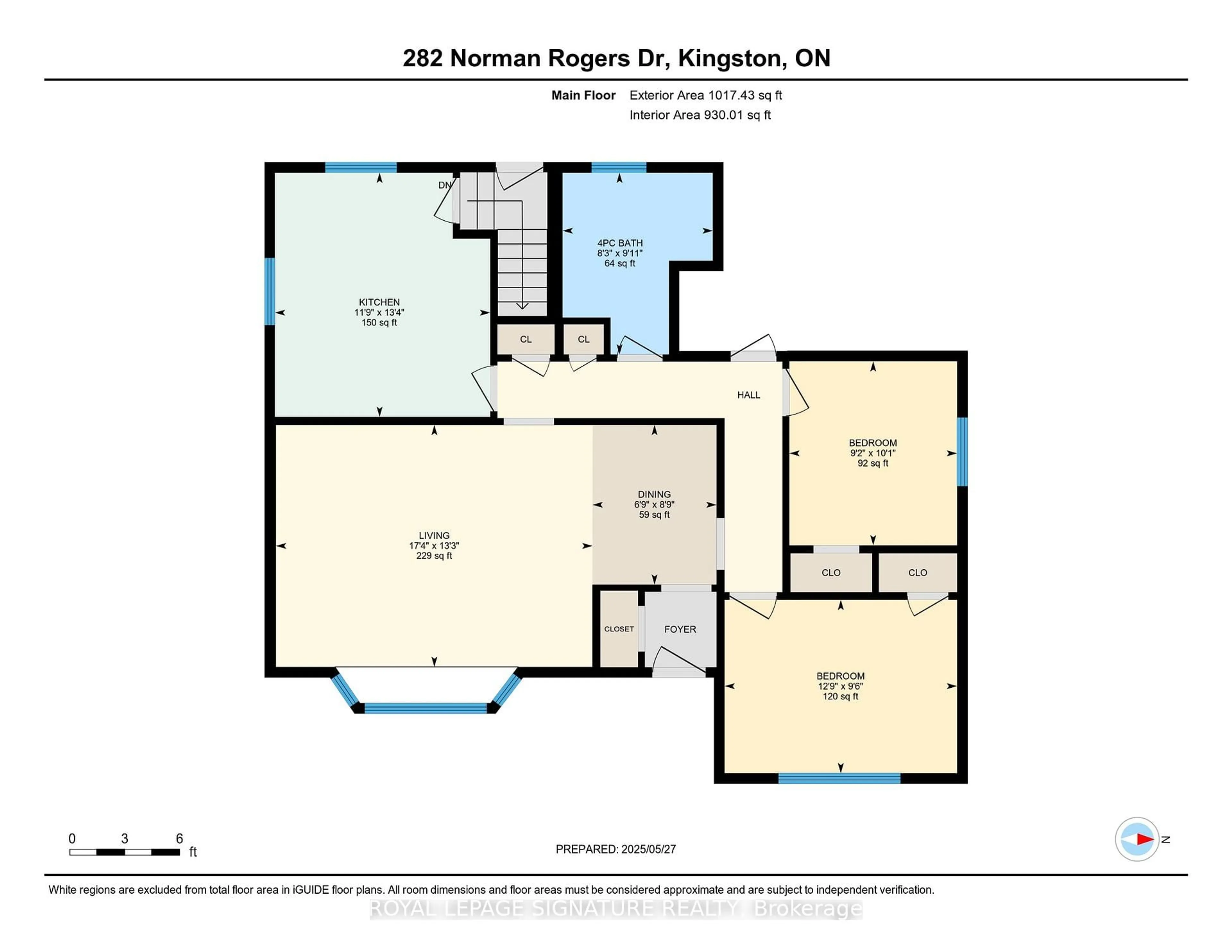 Floor plan for 282 Norman Rogers Dr, Kingston Ontario K7M 2R6