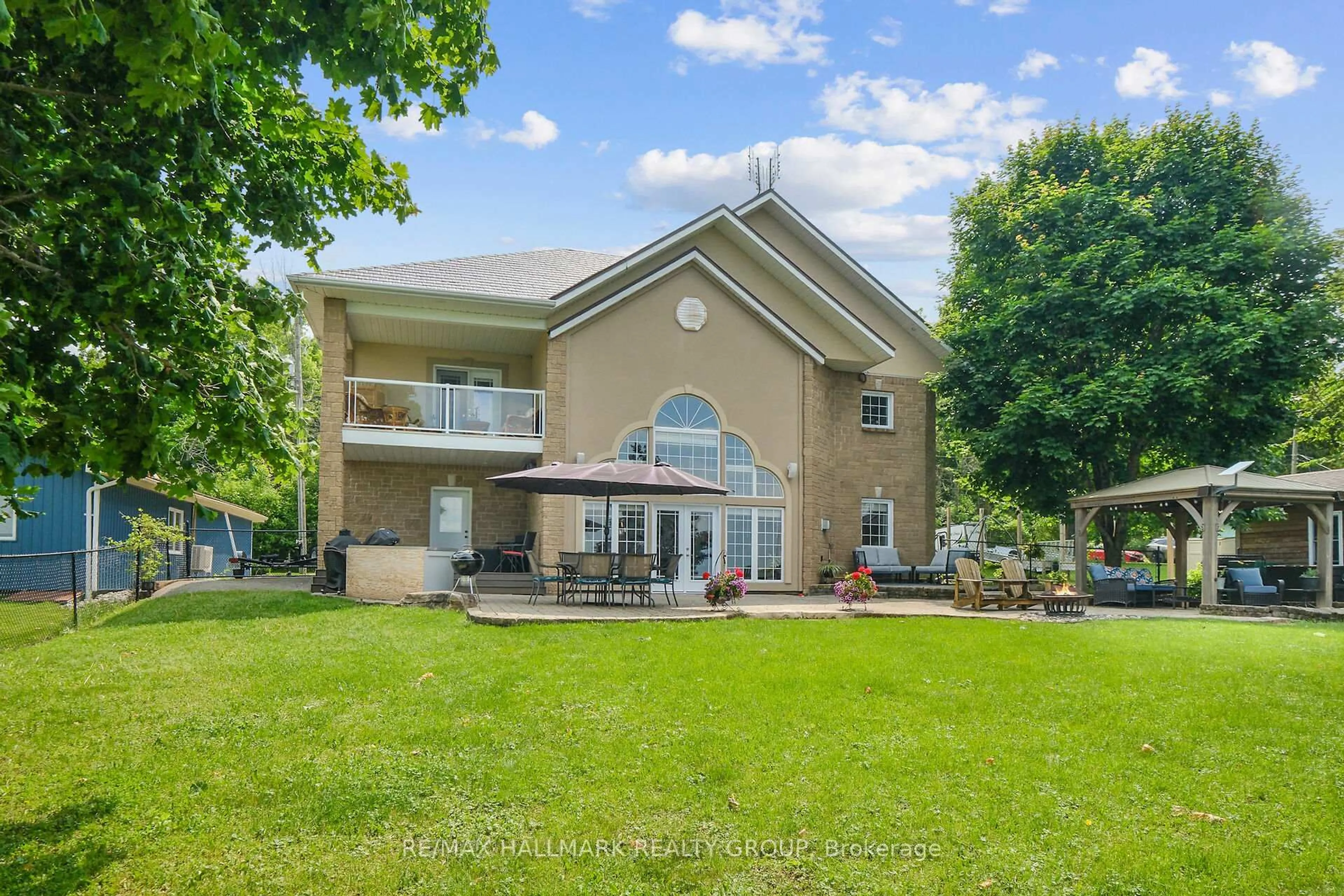 A pic from outside/outdoor area/front of a property/back of a property/a pic from drone, water/lake/river/ocean view for 36 R1 Rd, Rideau Lakes Ontario K7A 0C9