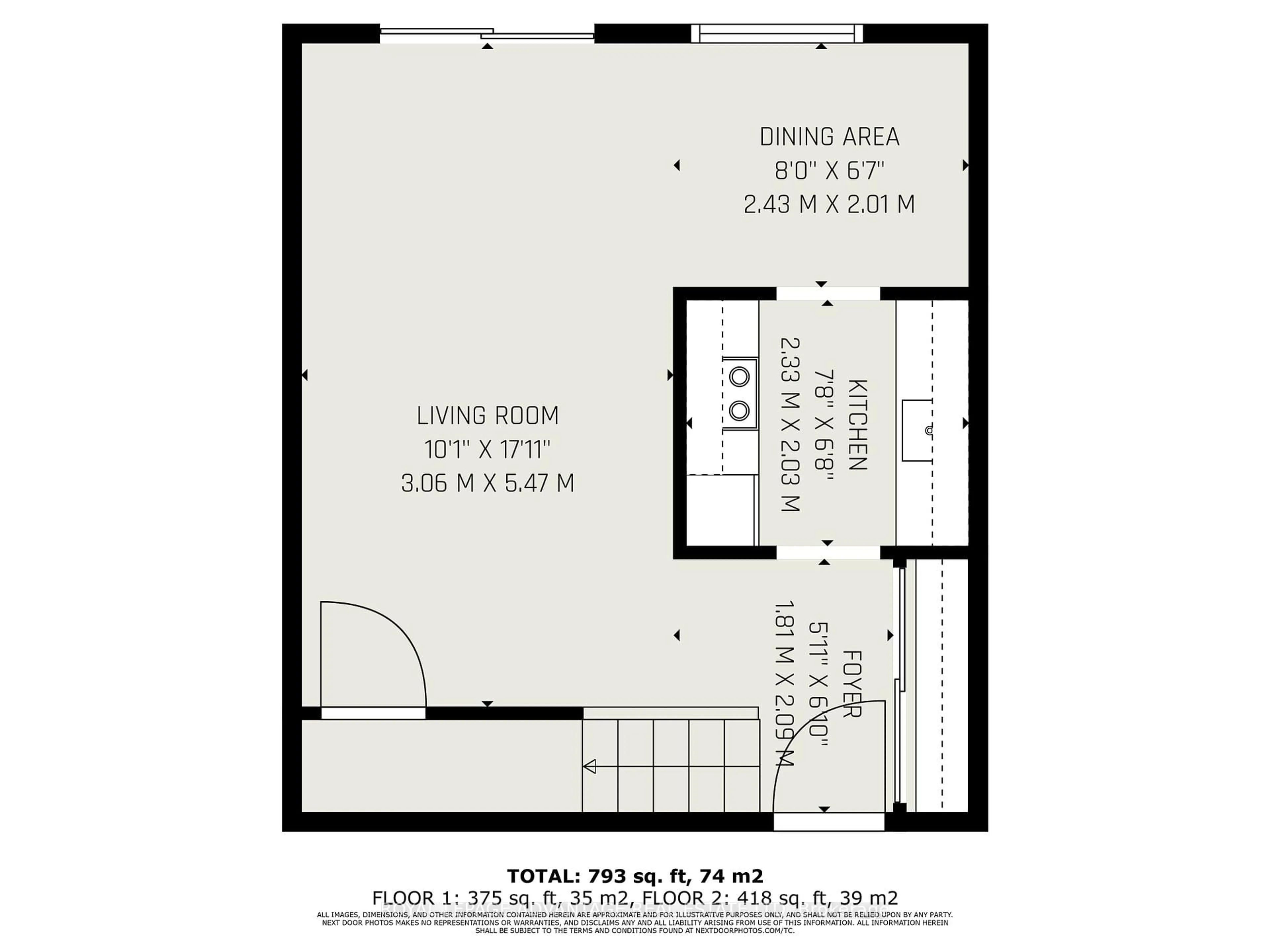 Floor plan for 8 Pearl St #104, Smiths Falls Ontario K7A 5B5
