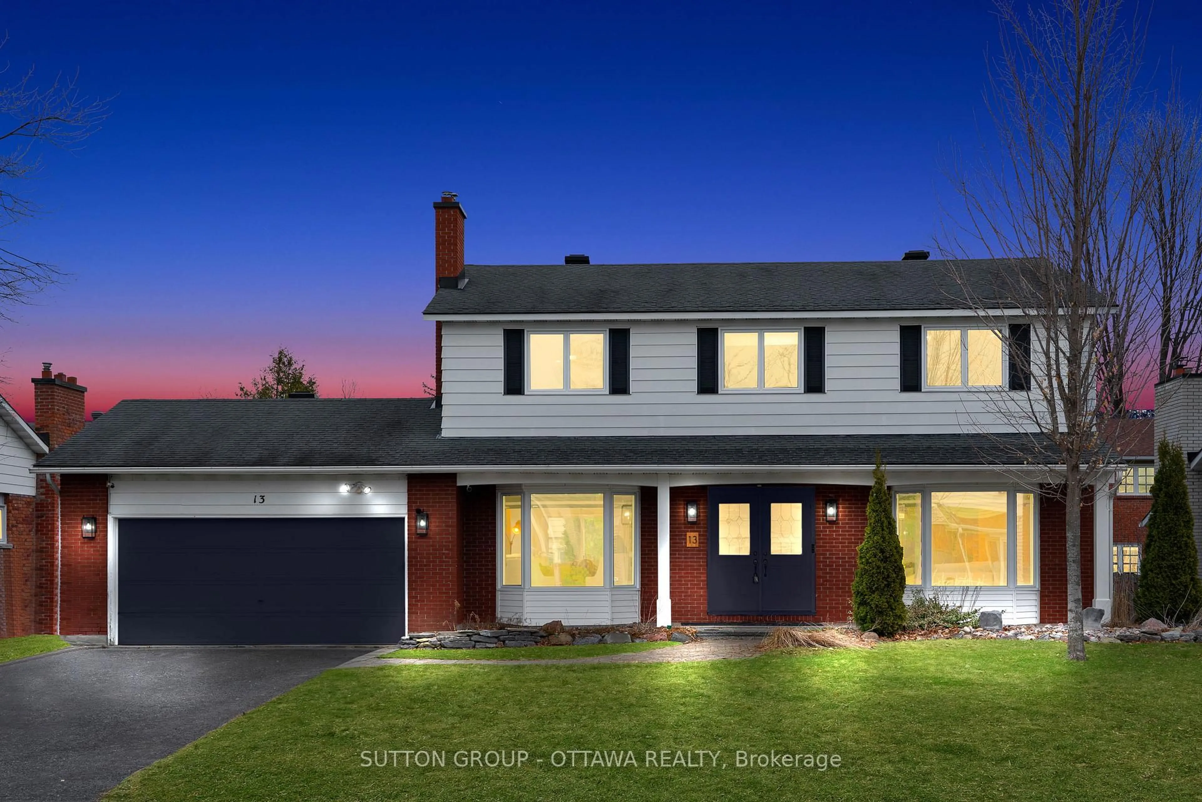 Home with vinyl exterior material, street for 13 Weatherwood Cres, Ottawa Ontario K2E 7C5