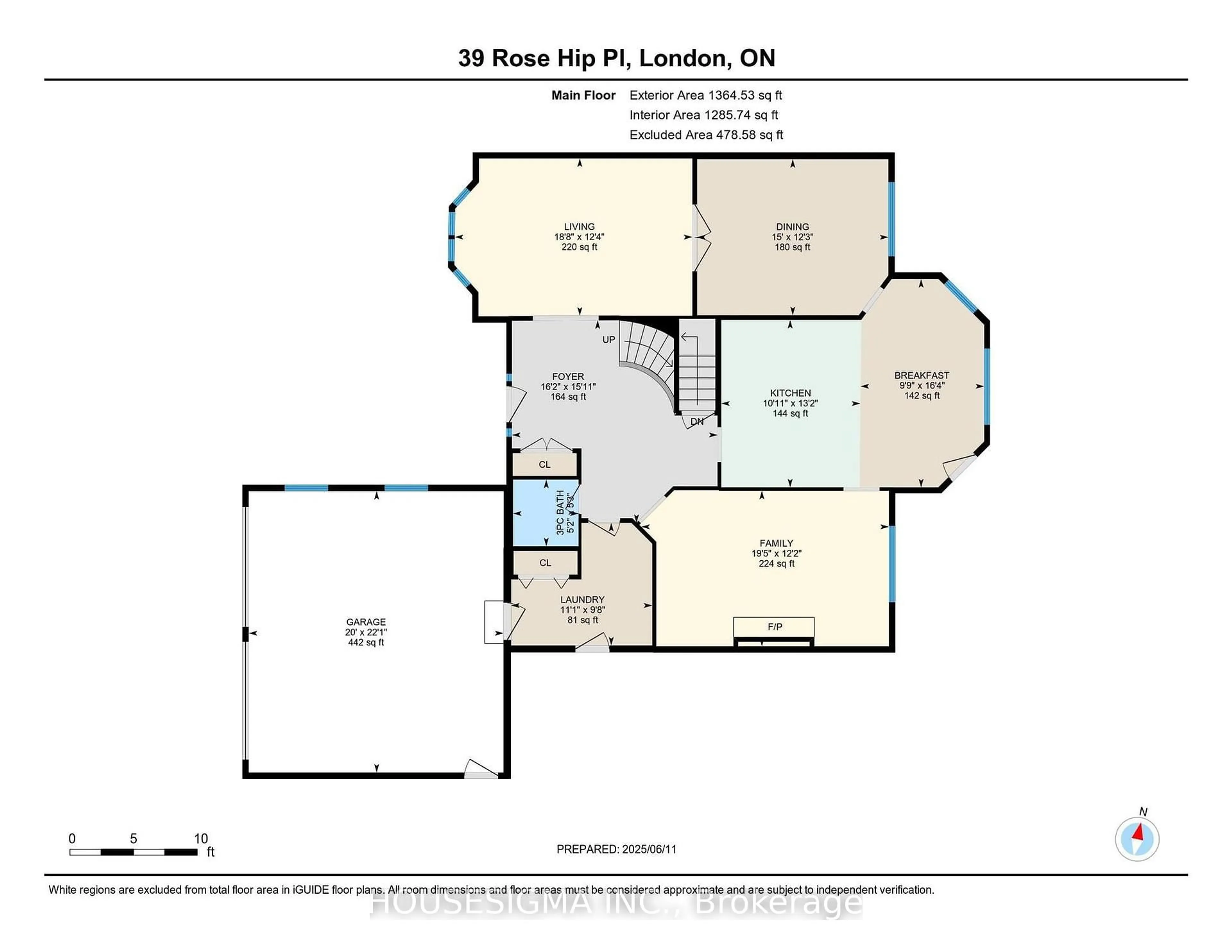 Floor plan for 39 Rose Hip Pl, London South Ontario N6K 4H4